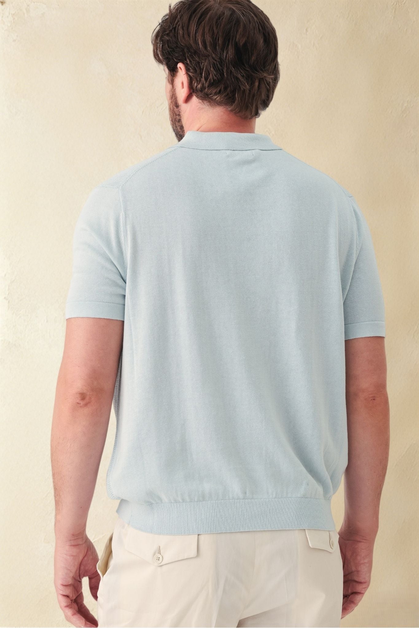 Pietro Silk Linen Blend Short Sleeve Collar Button UP