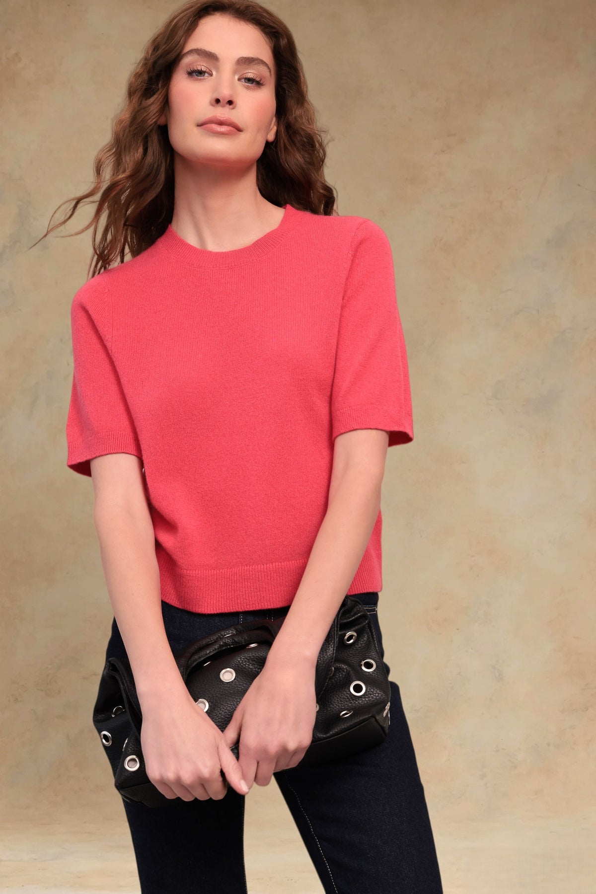 Isabel Solid Cashmere Short Puff-Sleeve Pullover
