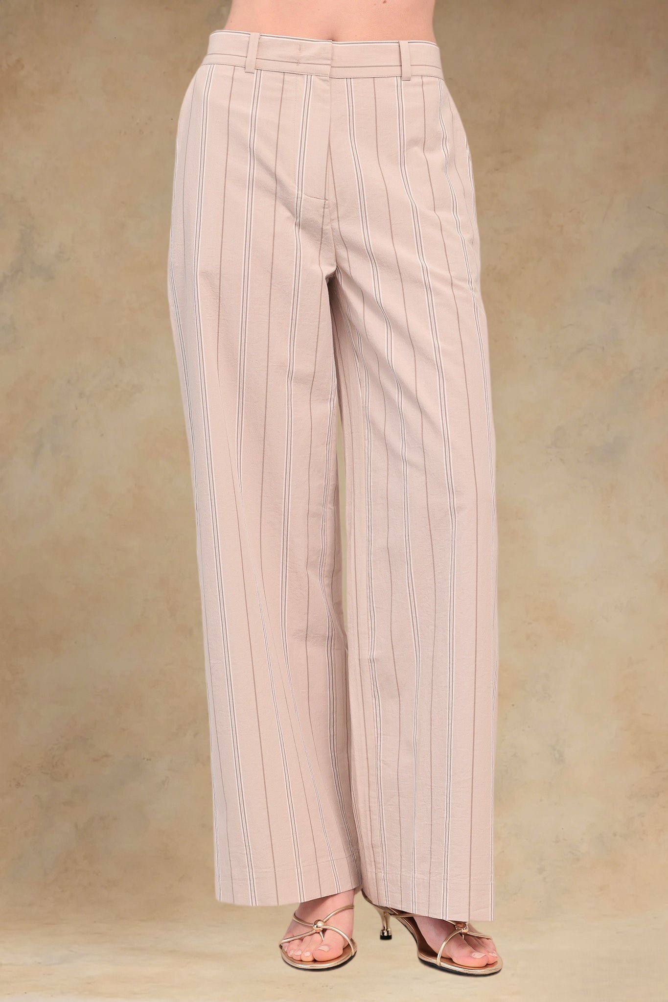 Marcia Cotton Striped Tailored Pant