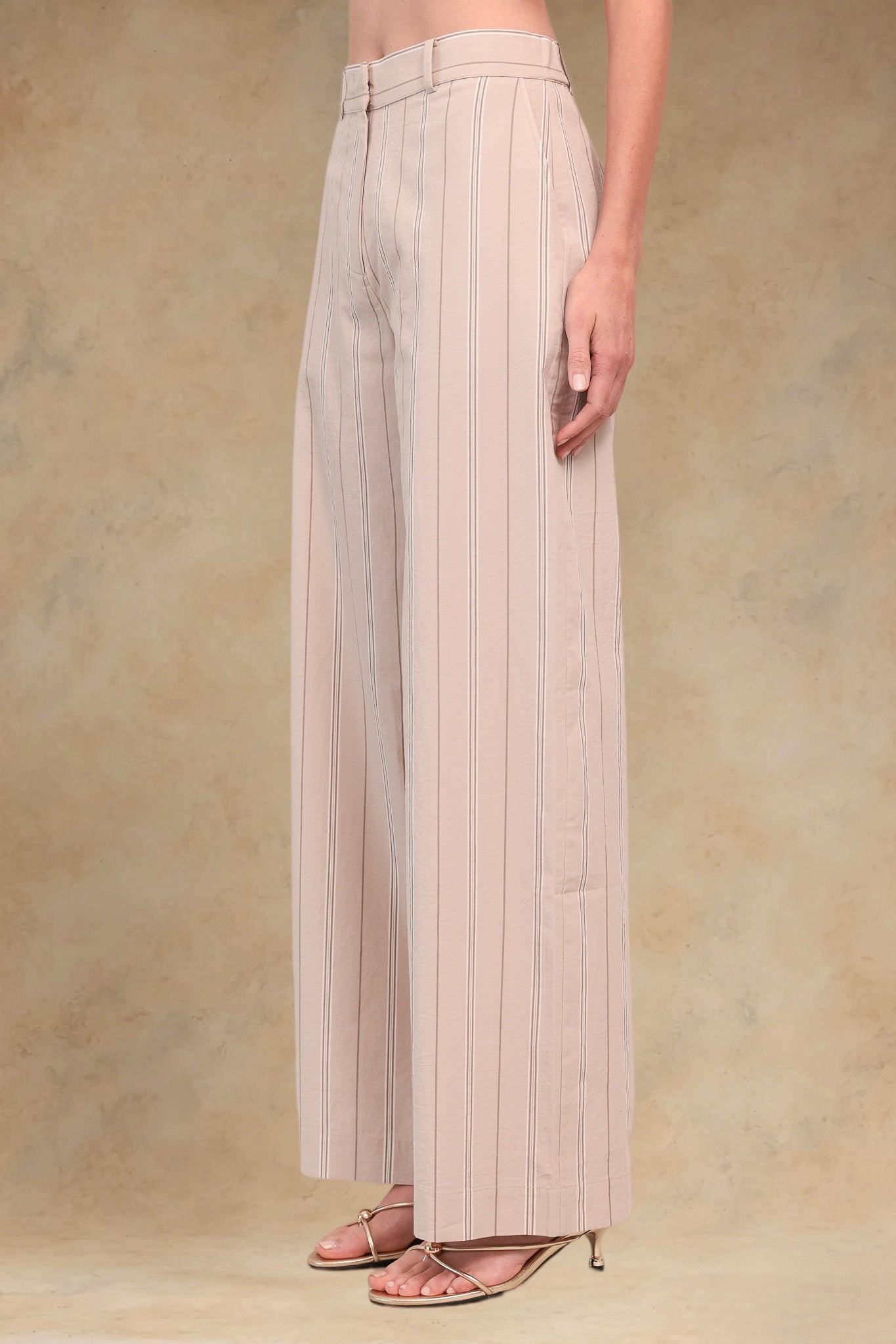 Marcia Cotton Striped Tailored Pant