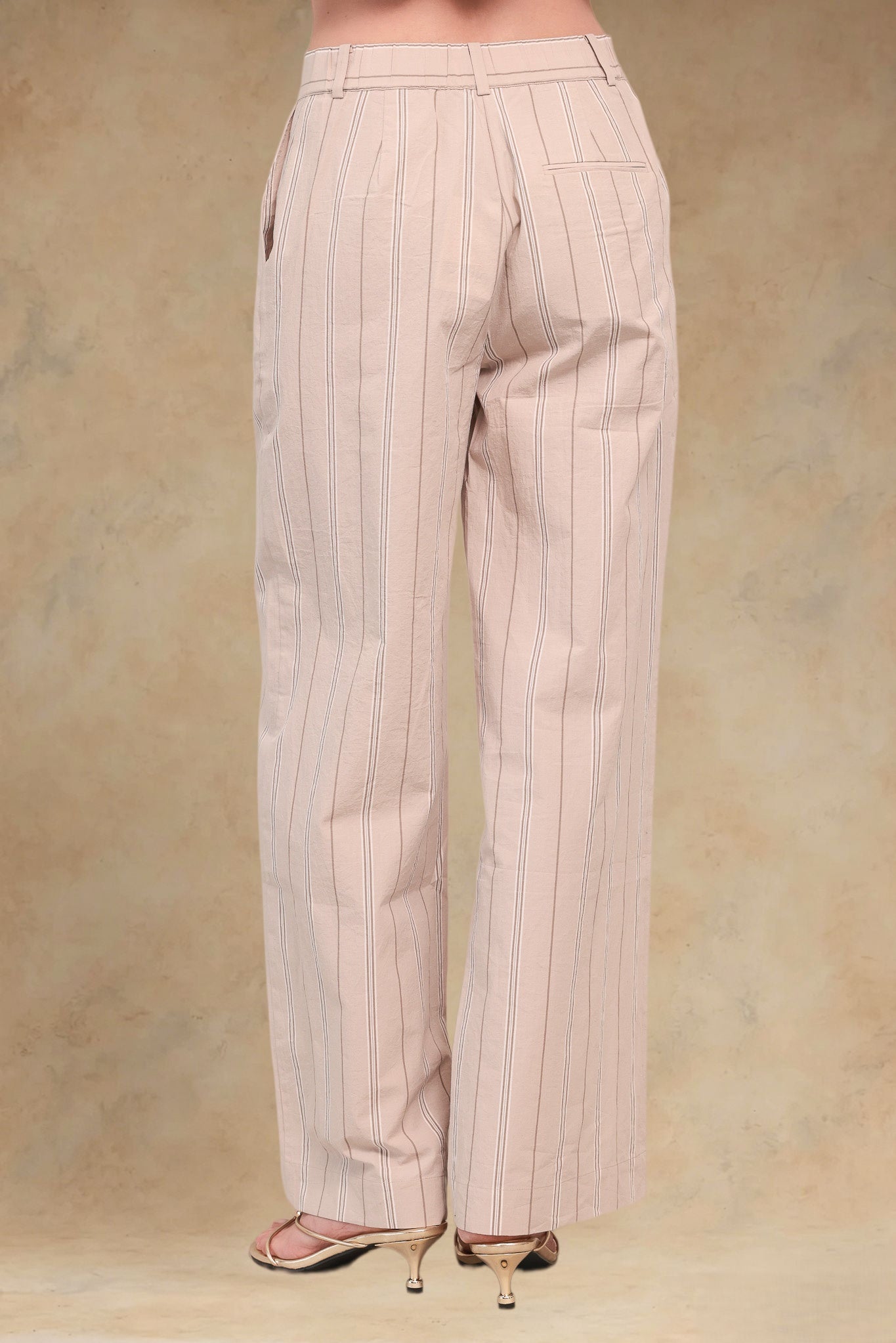 Marcia Cotton Striped Tailored Pant