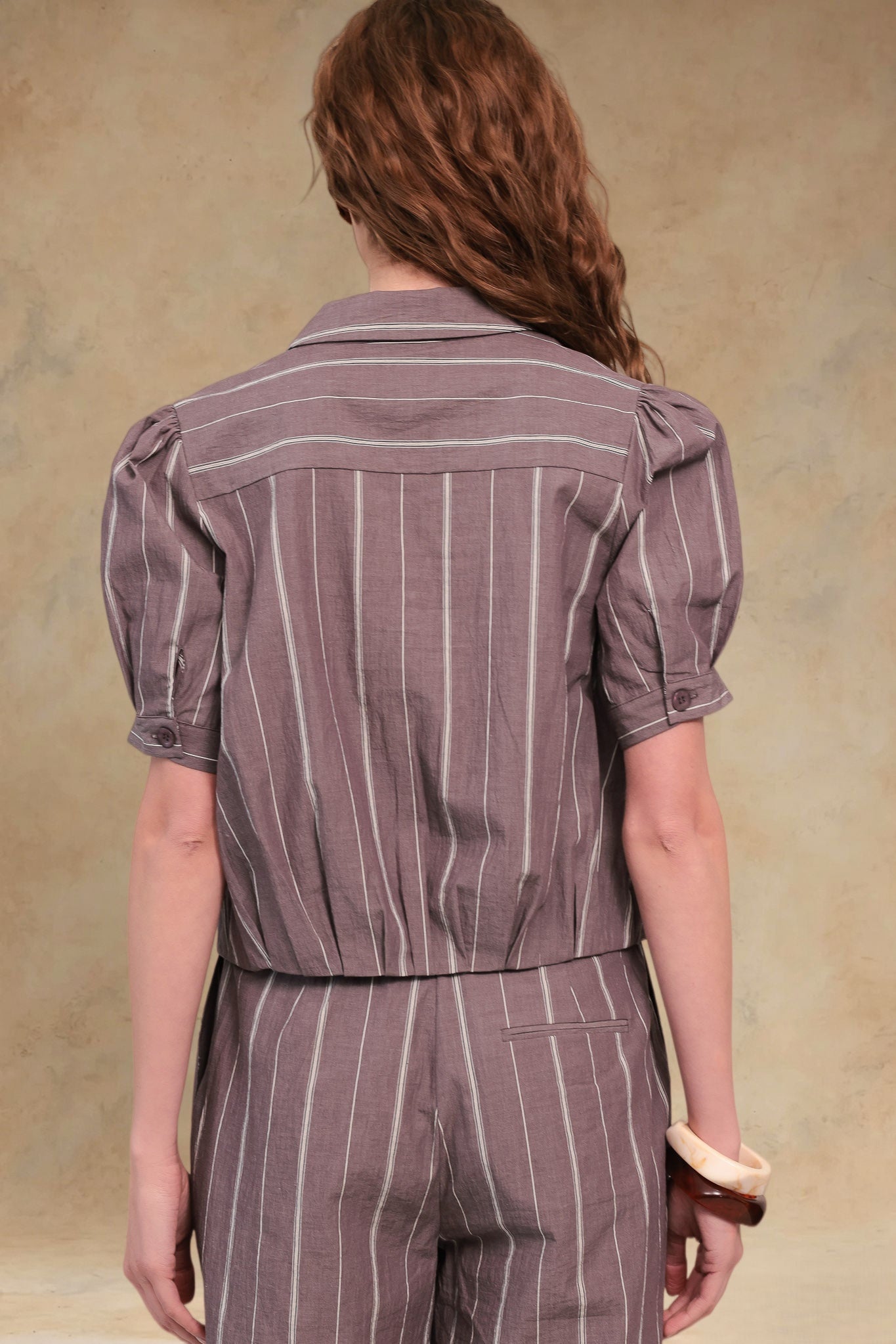 Silva Cotton Striped Puff Sleeve Shirt
