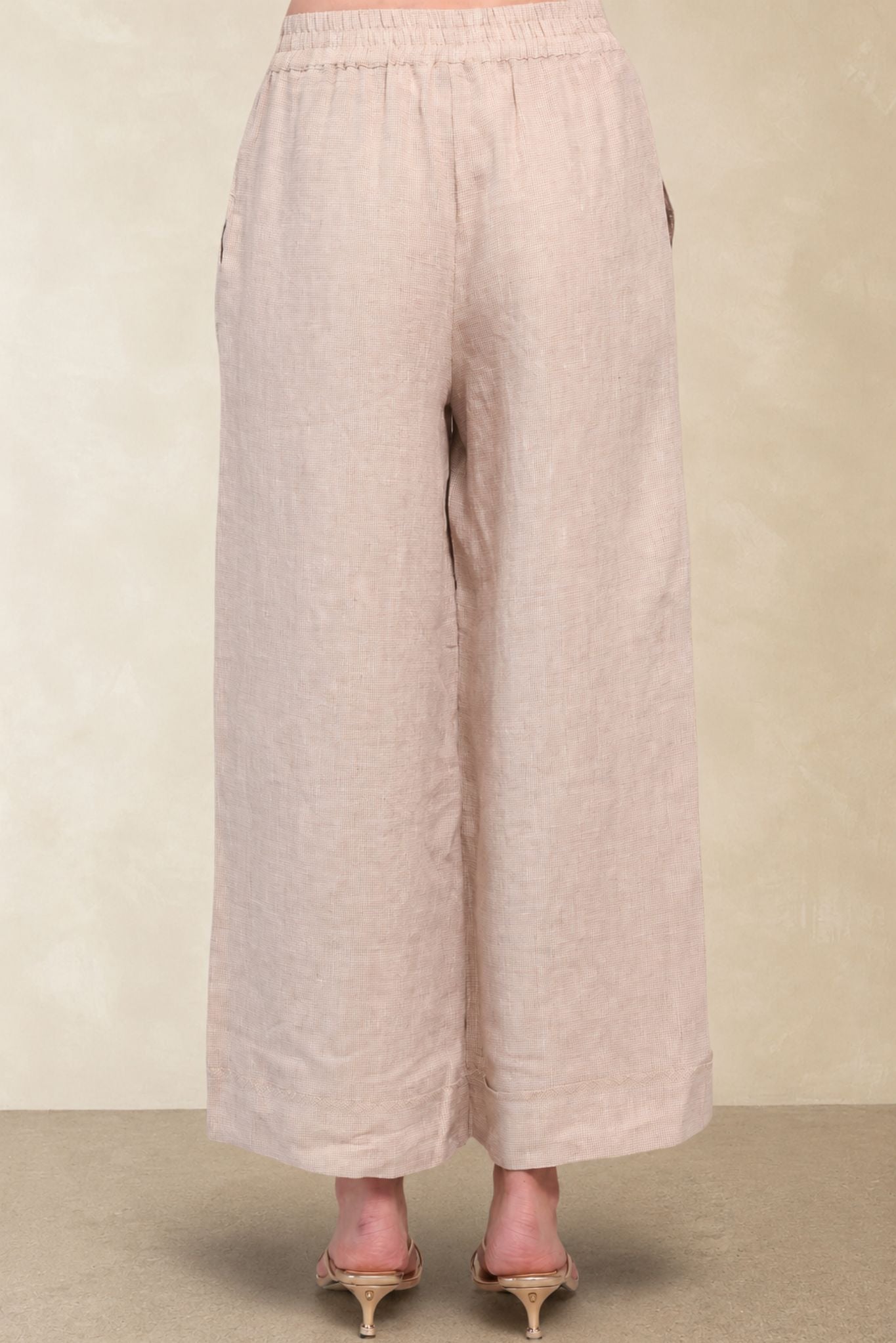 Alara Linen Wide Leg Cropped Pant
