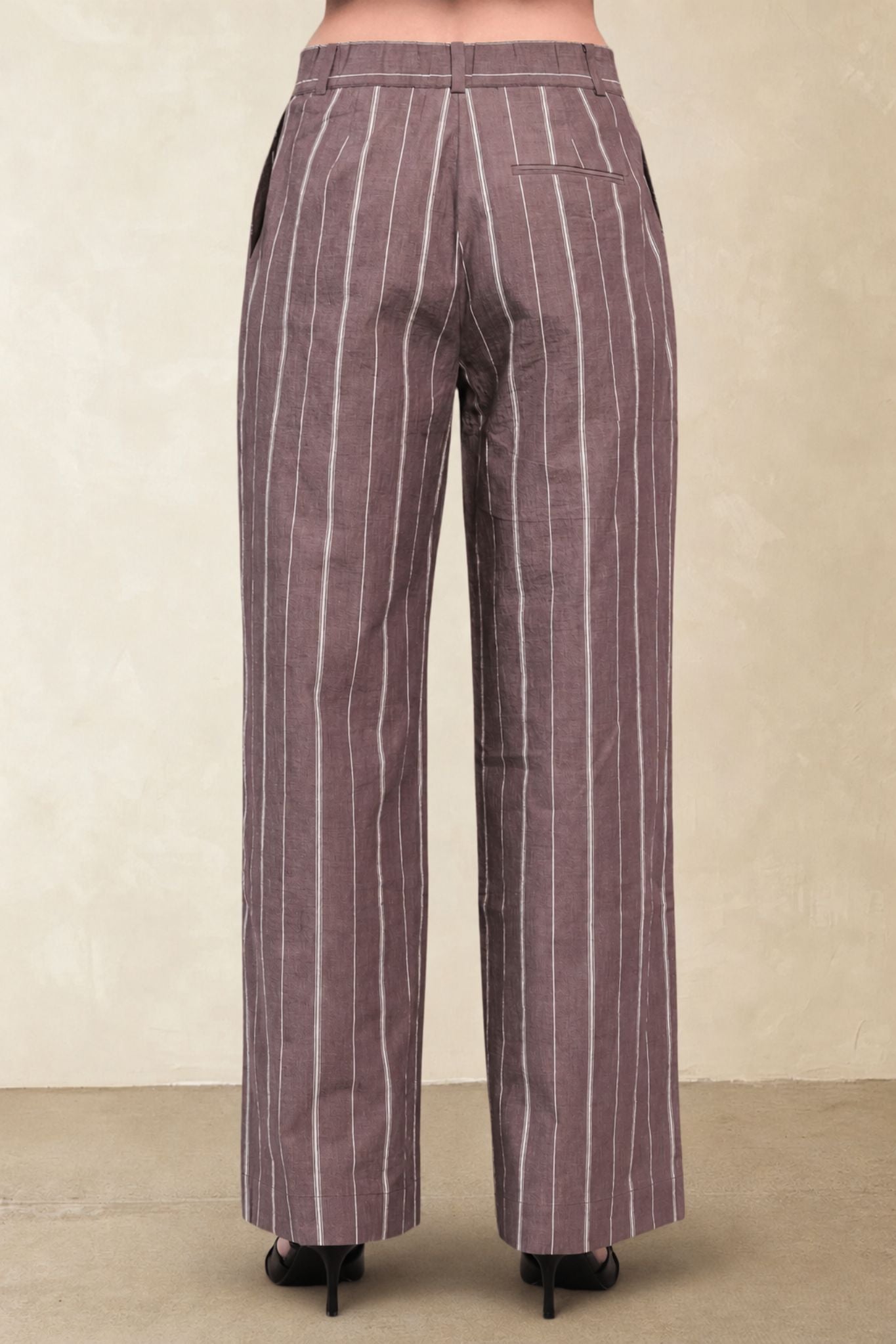 Marcia Cotton Striped Tailored Pant