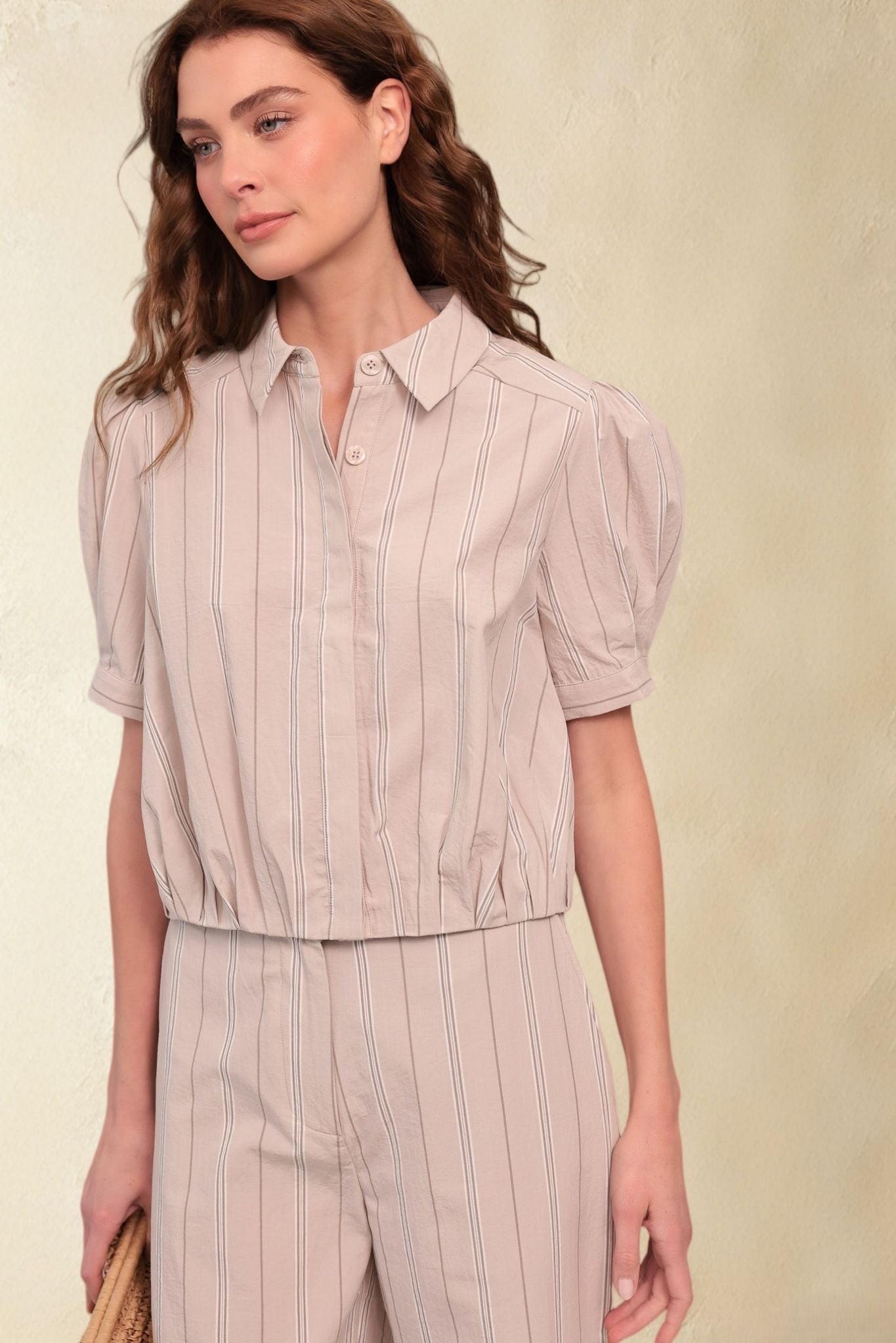 Silva Cotton Striped Puff Sleeve Shirt