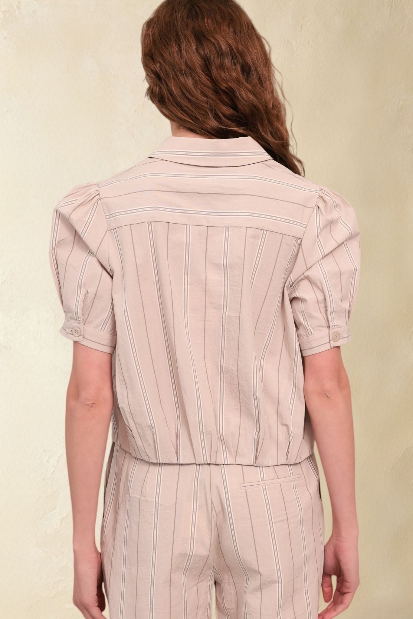 Silva Cotton Striped Puff Sleeve Shirt