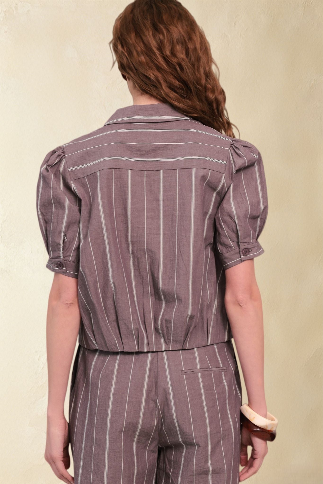 Silva Cotton Striped Puff Sleeve Shirt
