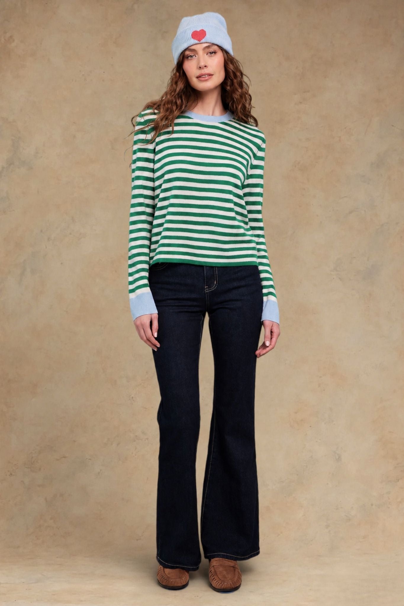 Suzette Cashmere Striped Crew