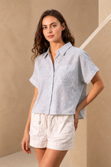 Catania Short Sleeve Pin Stripe Shirt