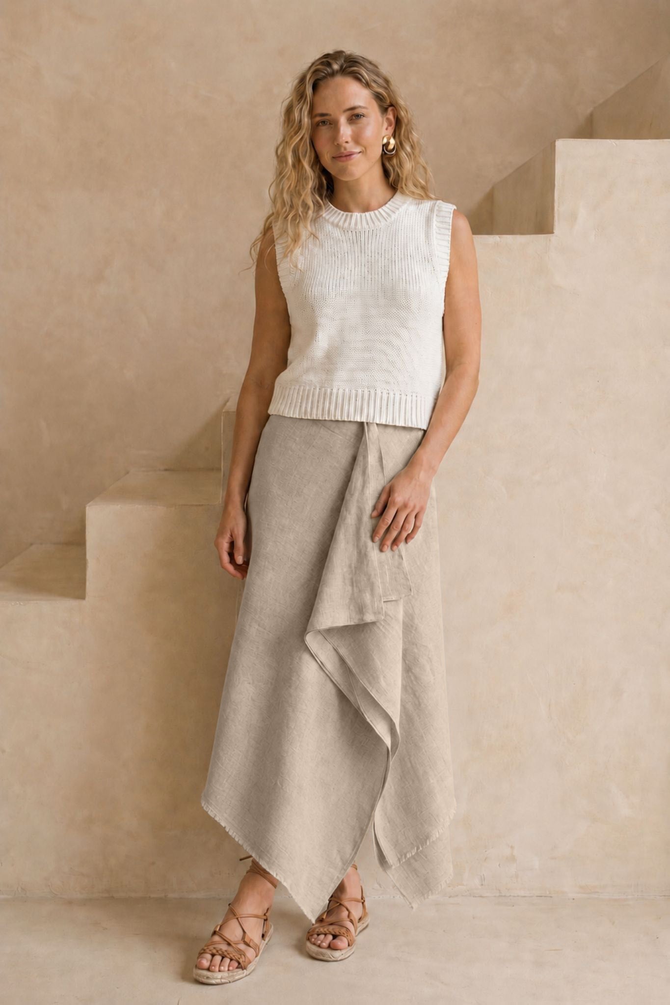 Tessa Linen Drape Skirt