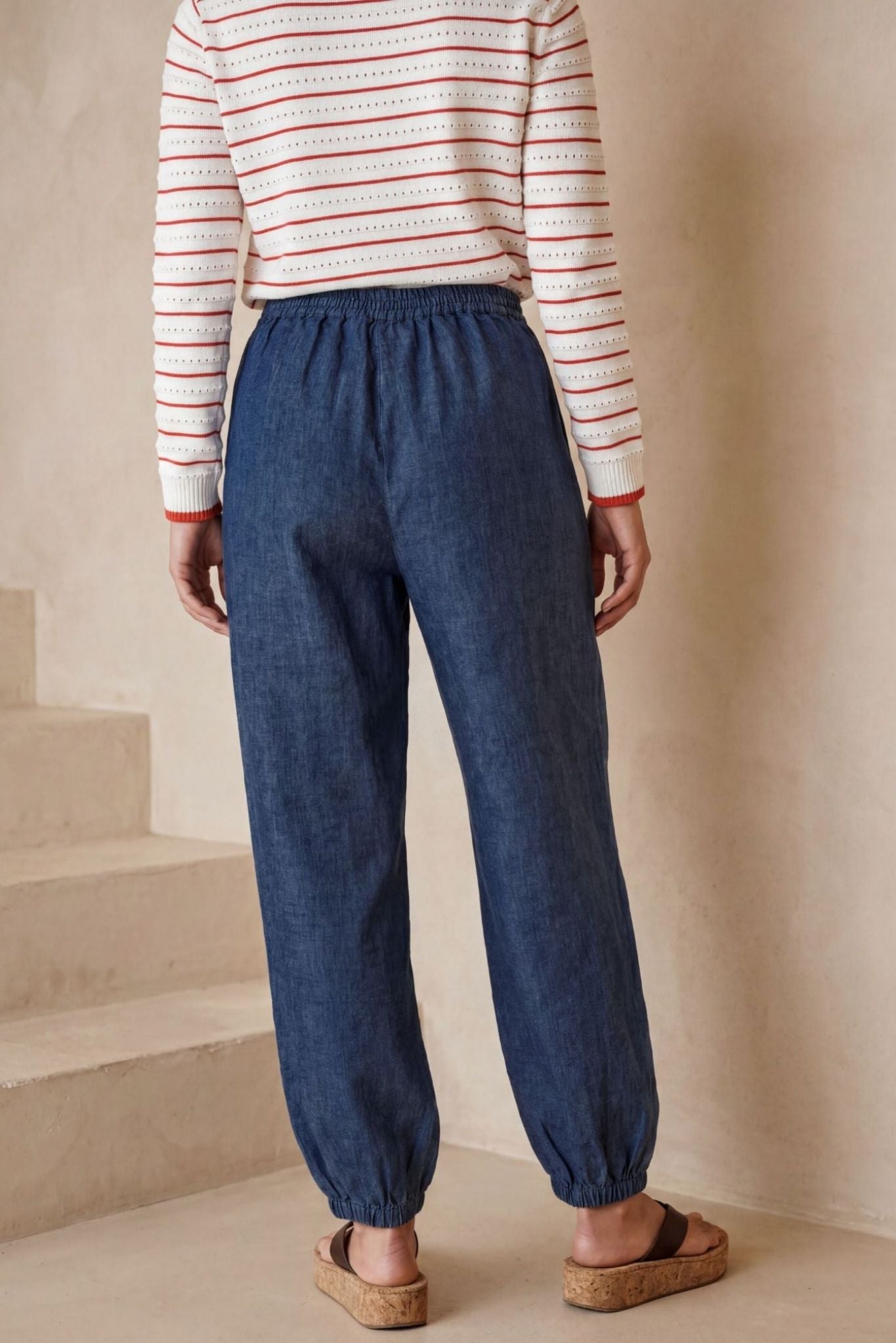 Irene Linen Cropped Jogger