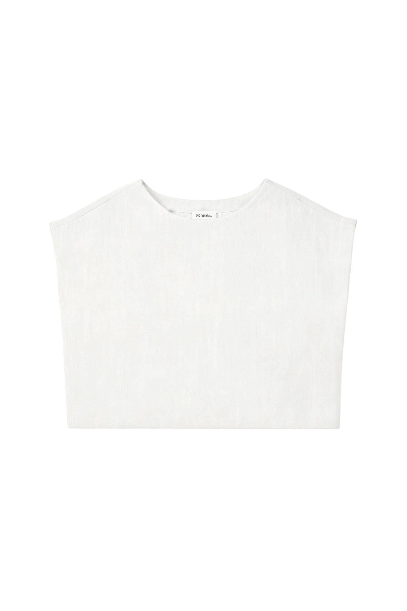 Serra Linen Boat Neck Cropped Top