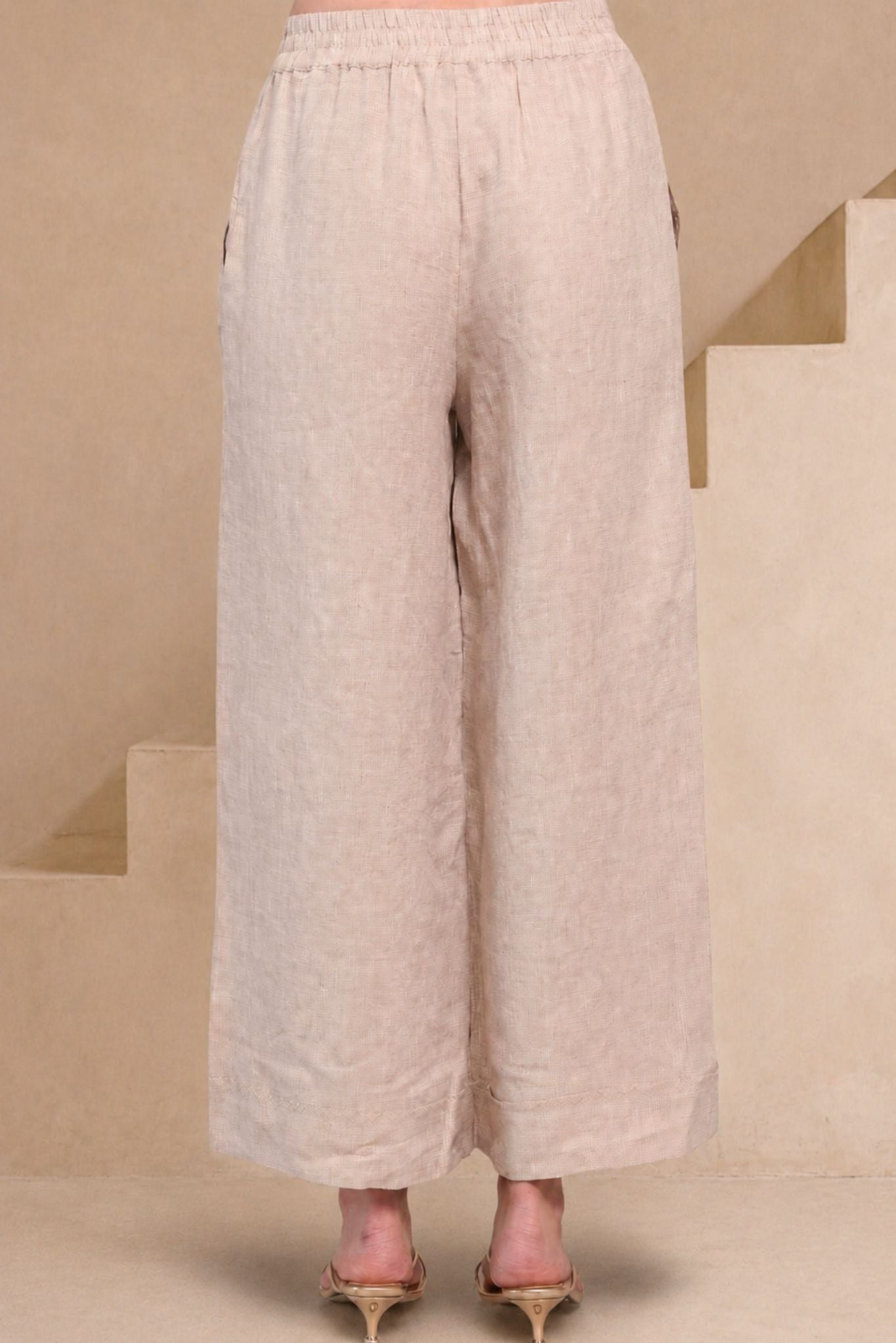 Alara Linen Wide Leg Cropped Pant