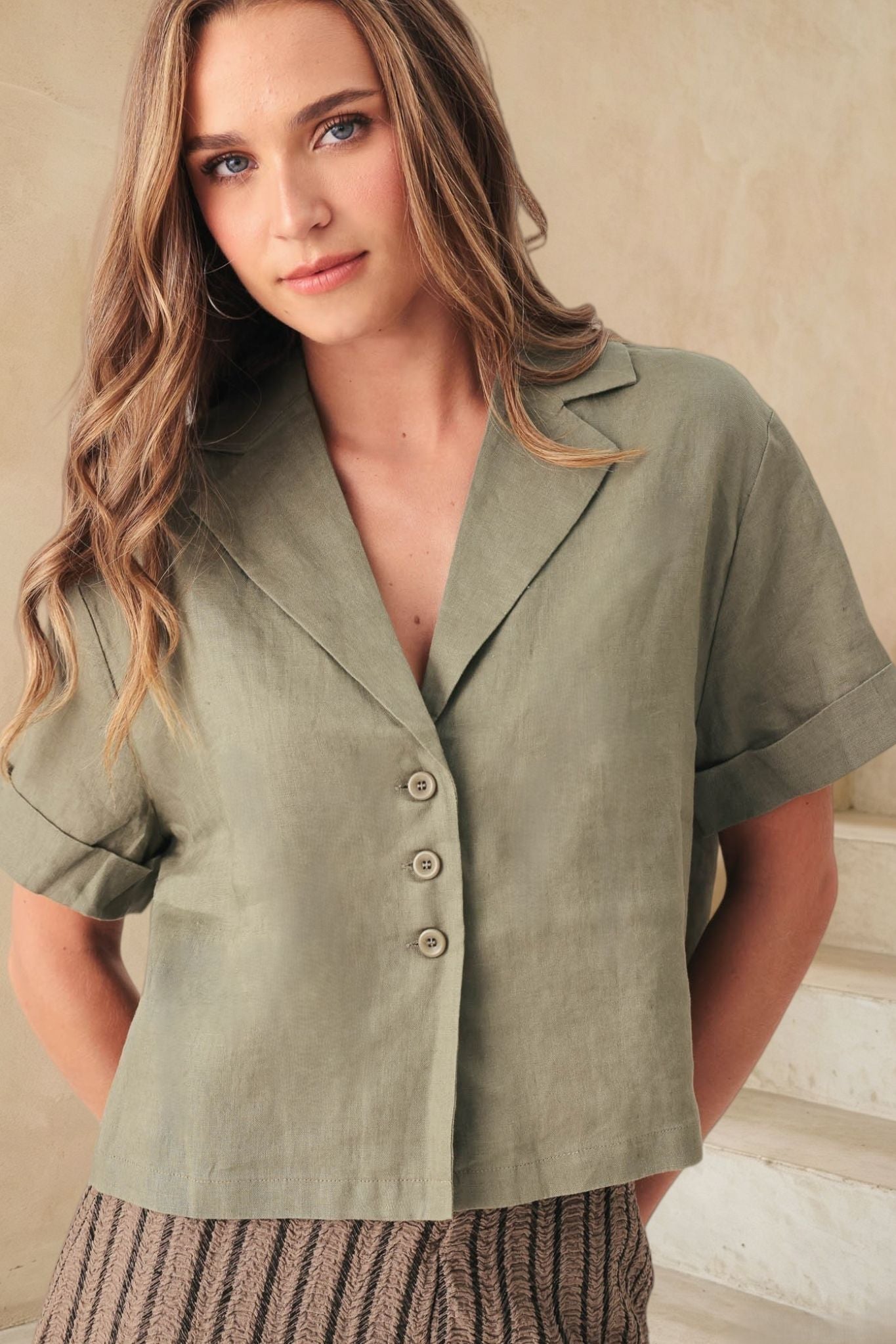 Eugenia Short Sleeve Linen Shirt