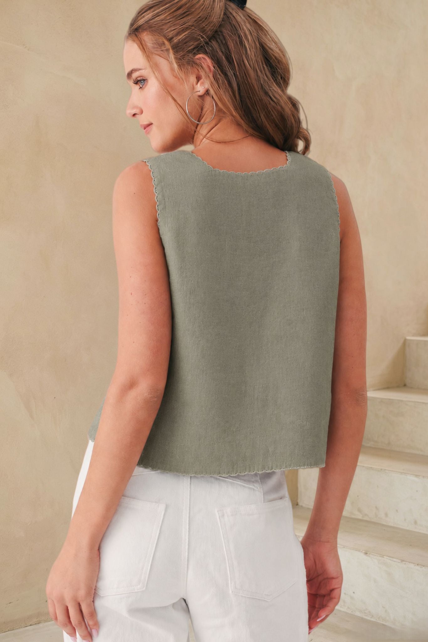 Piper Square Neck Linen Tank