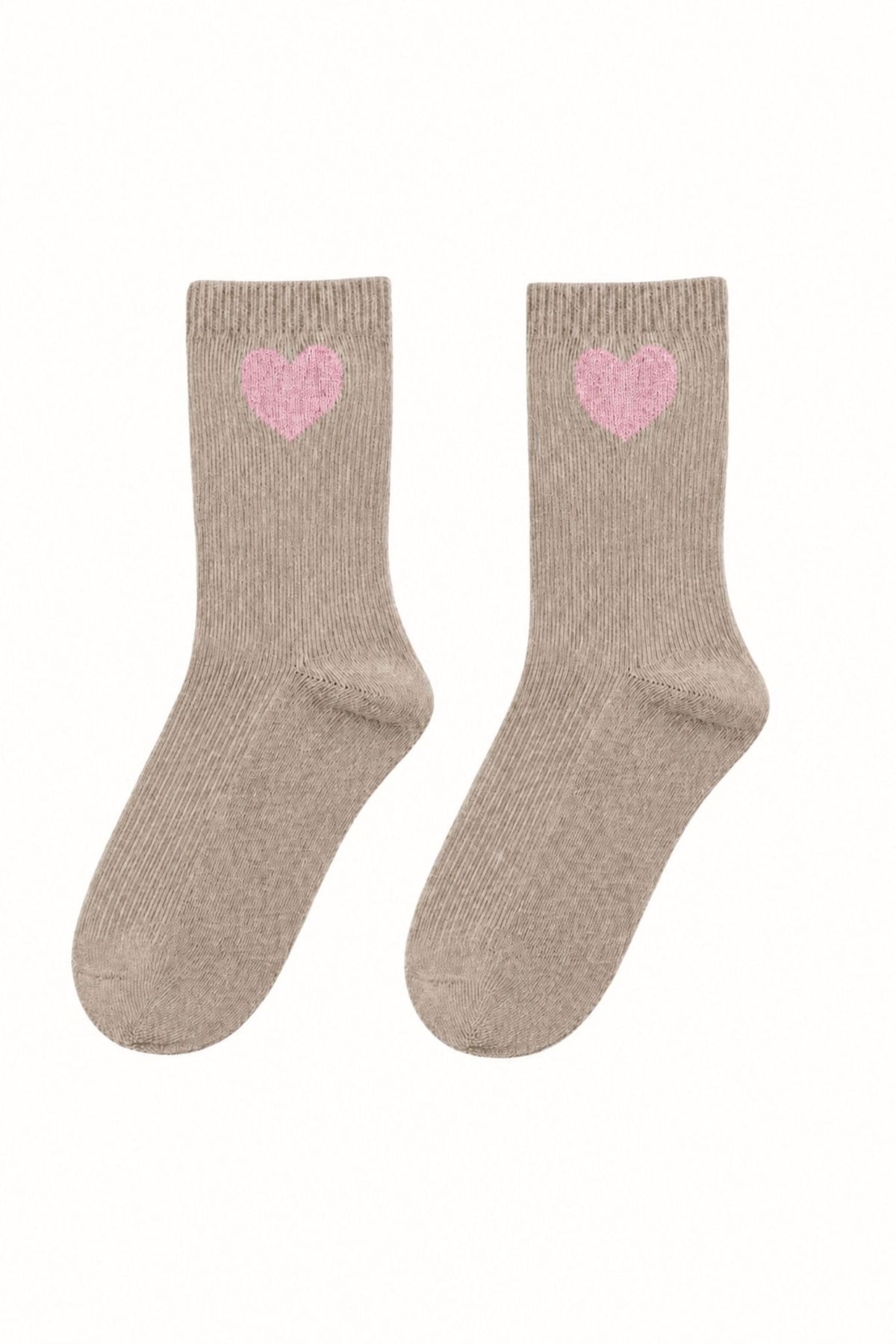 Scarlett Socks Cashmere Heart-Motif Crew Socks