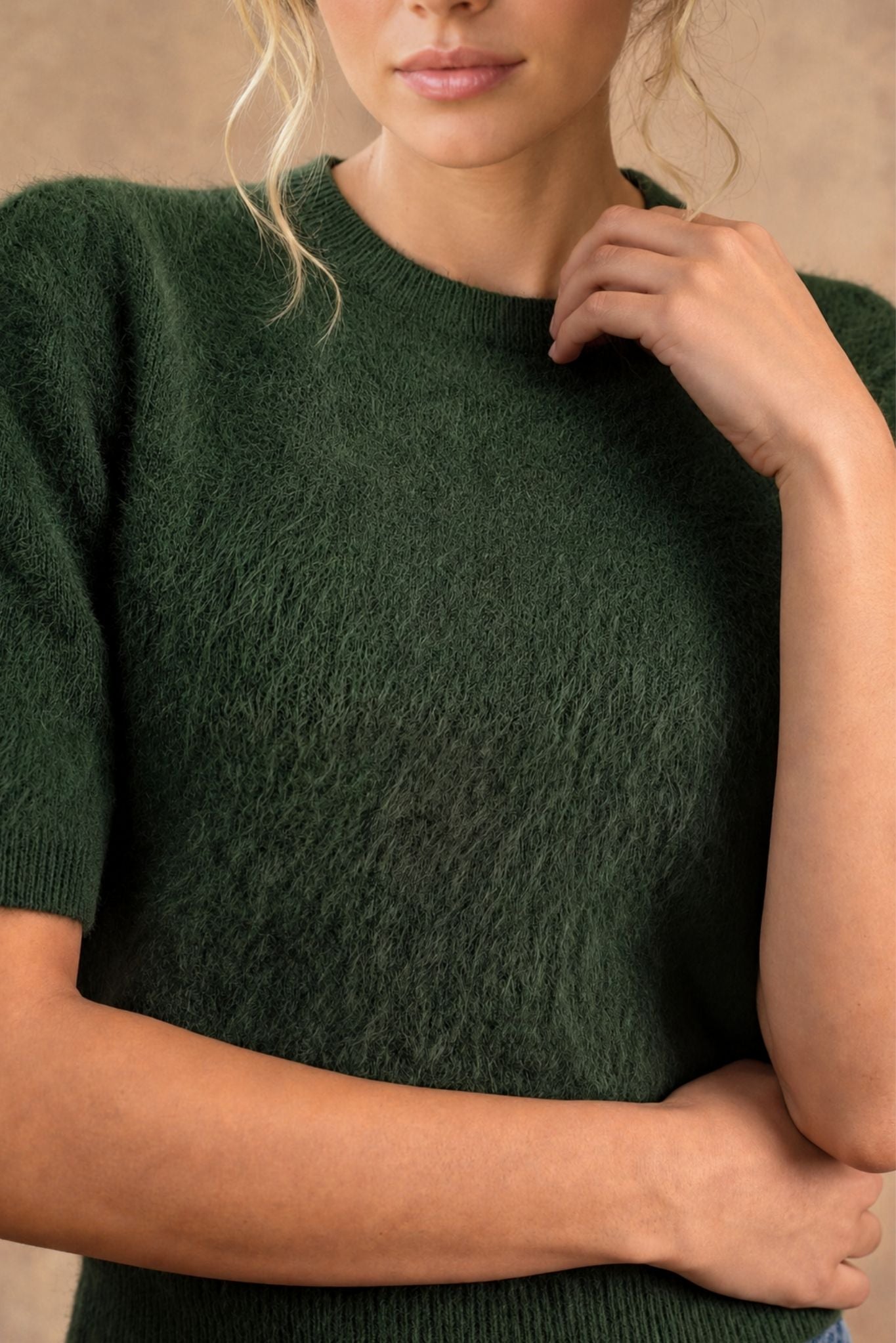Bren Cashmere  Short Sleeve Crew