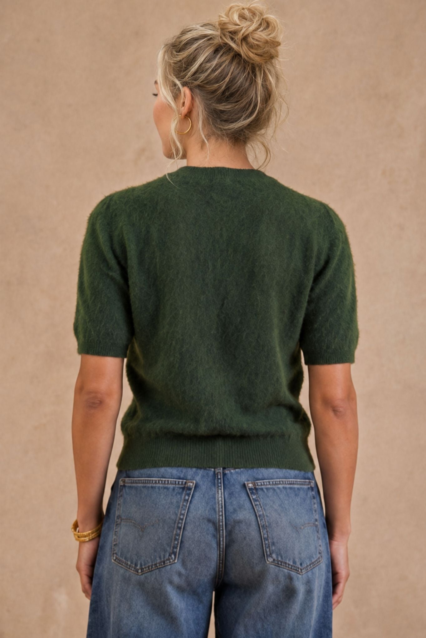 Bren Cashmere  Short Sleeve Crew