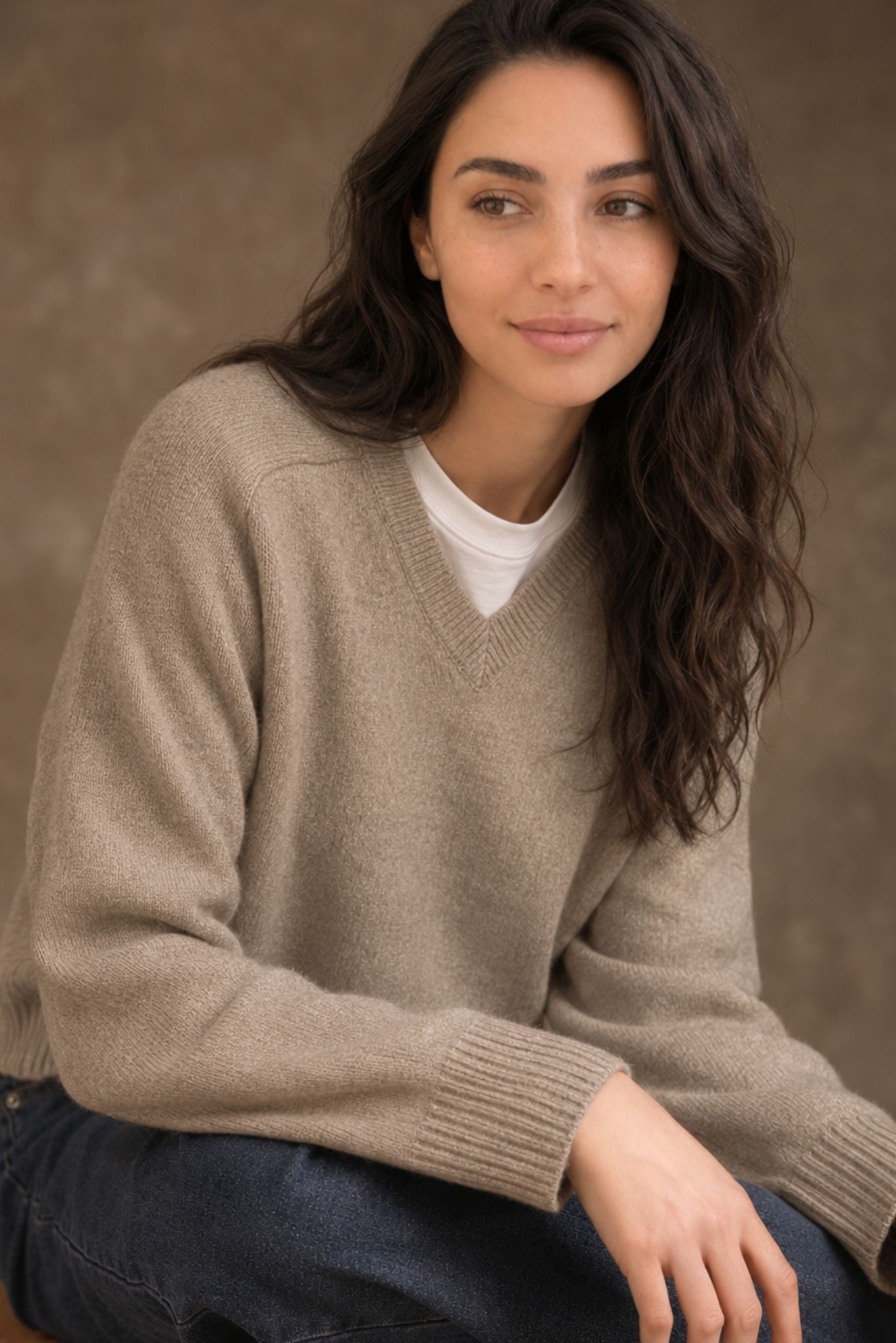 Crystal Women's Cashmere V Neck Pullover