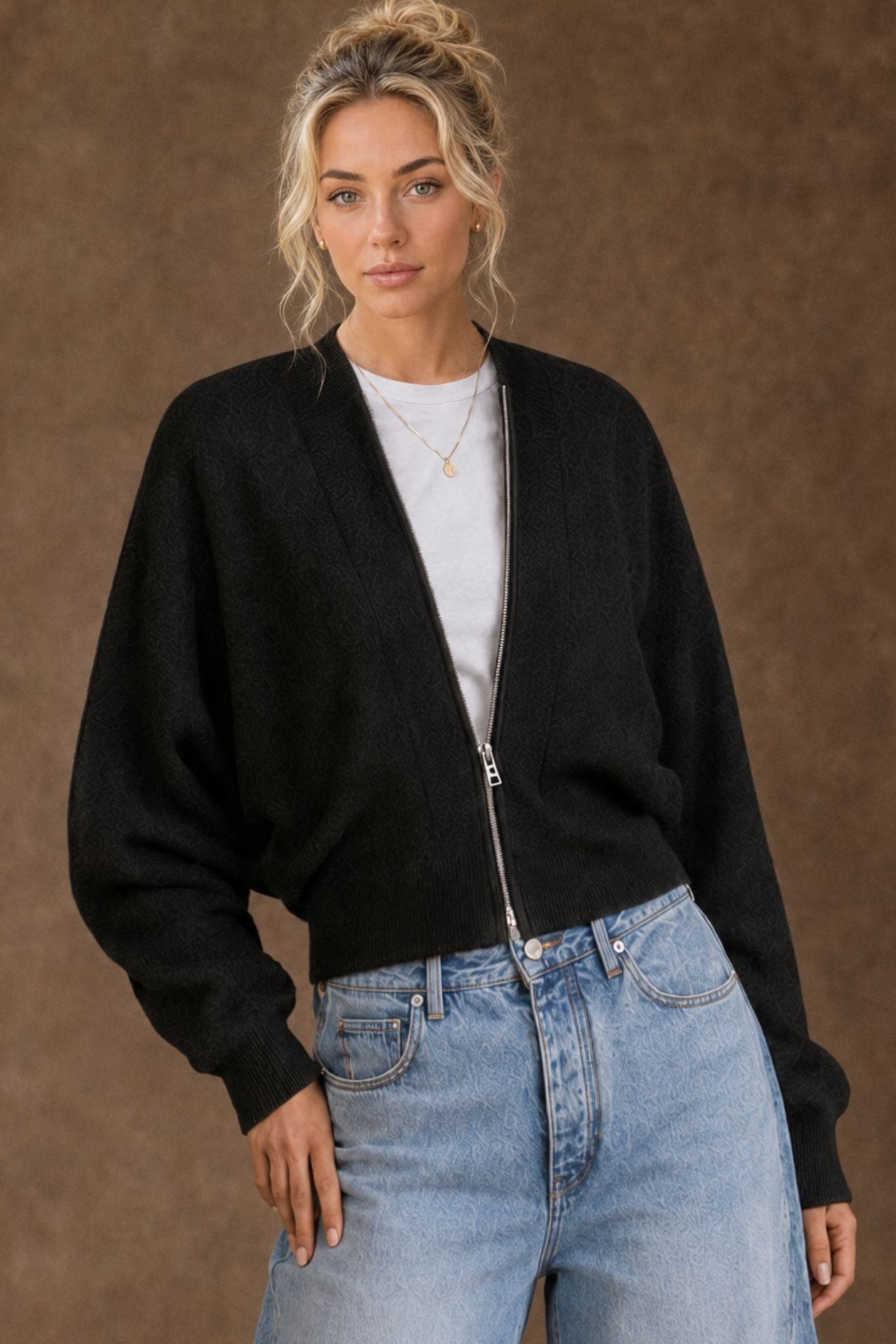 Gayle Cashmere Blend Zip Cardigan