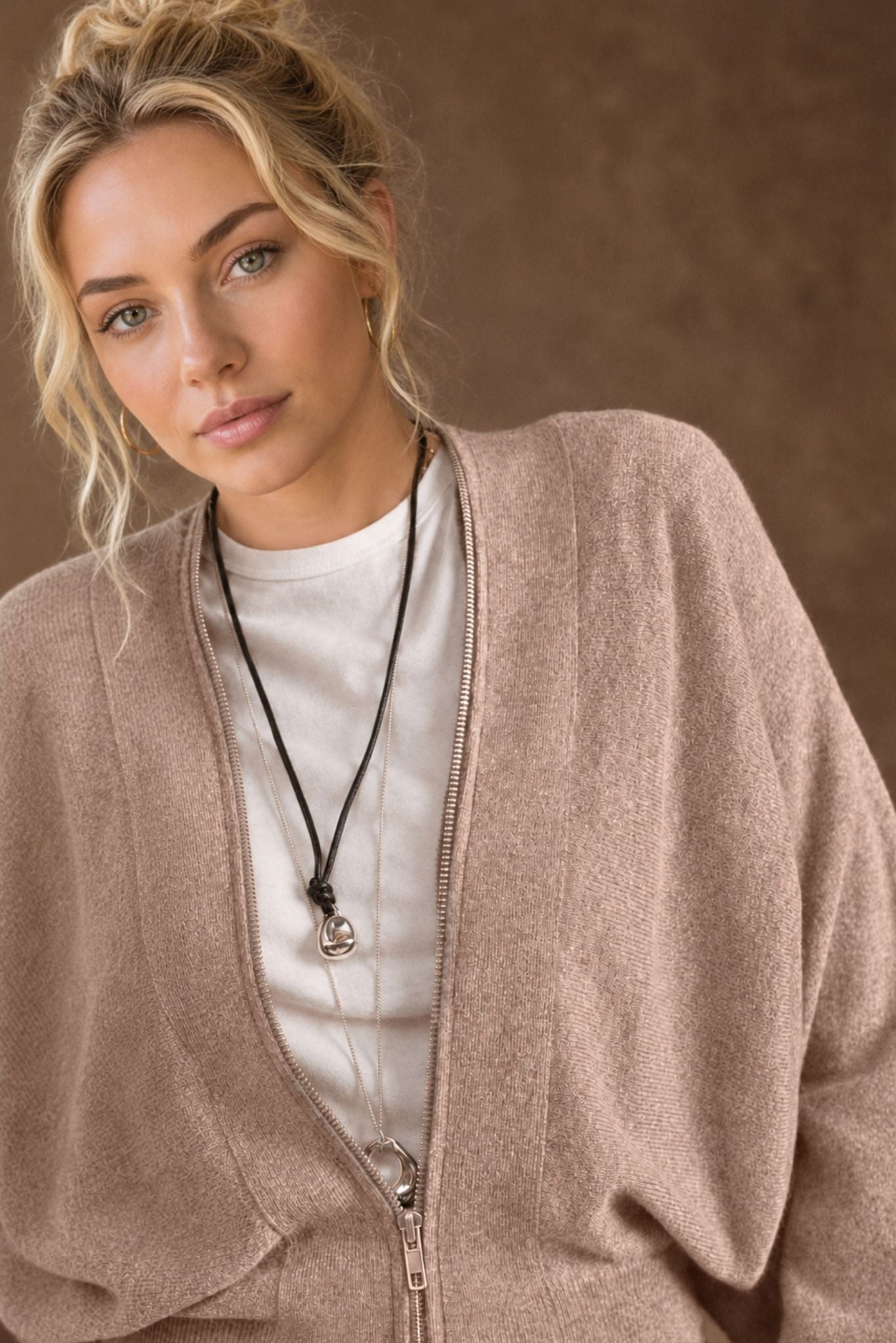 Gayle Cashmere Blend Zip Cardigan