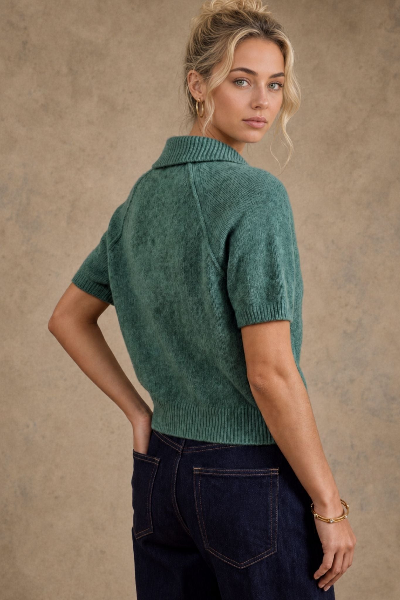 Jordana Cashmere Short Sleeve Polo
