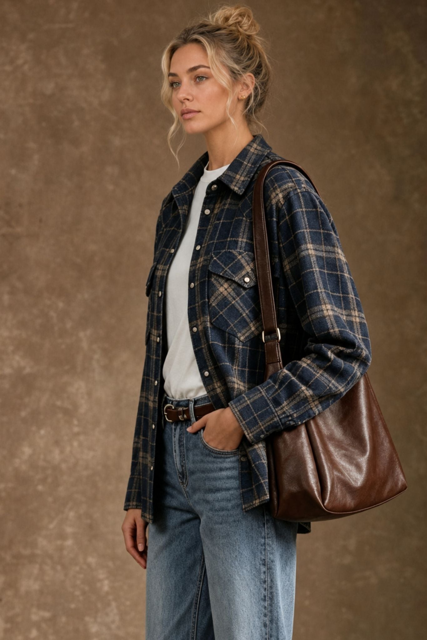 Selva Cotton Western Plaid Shirt