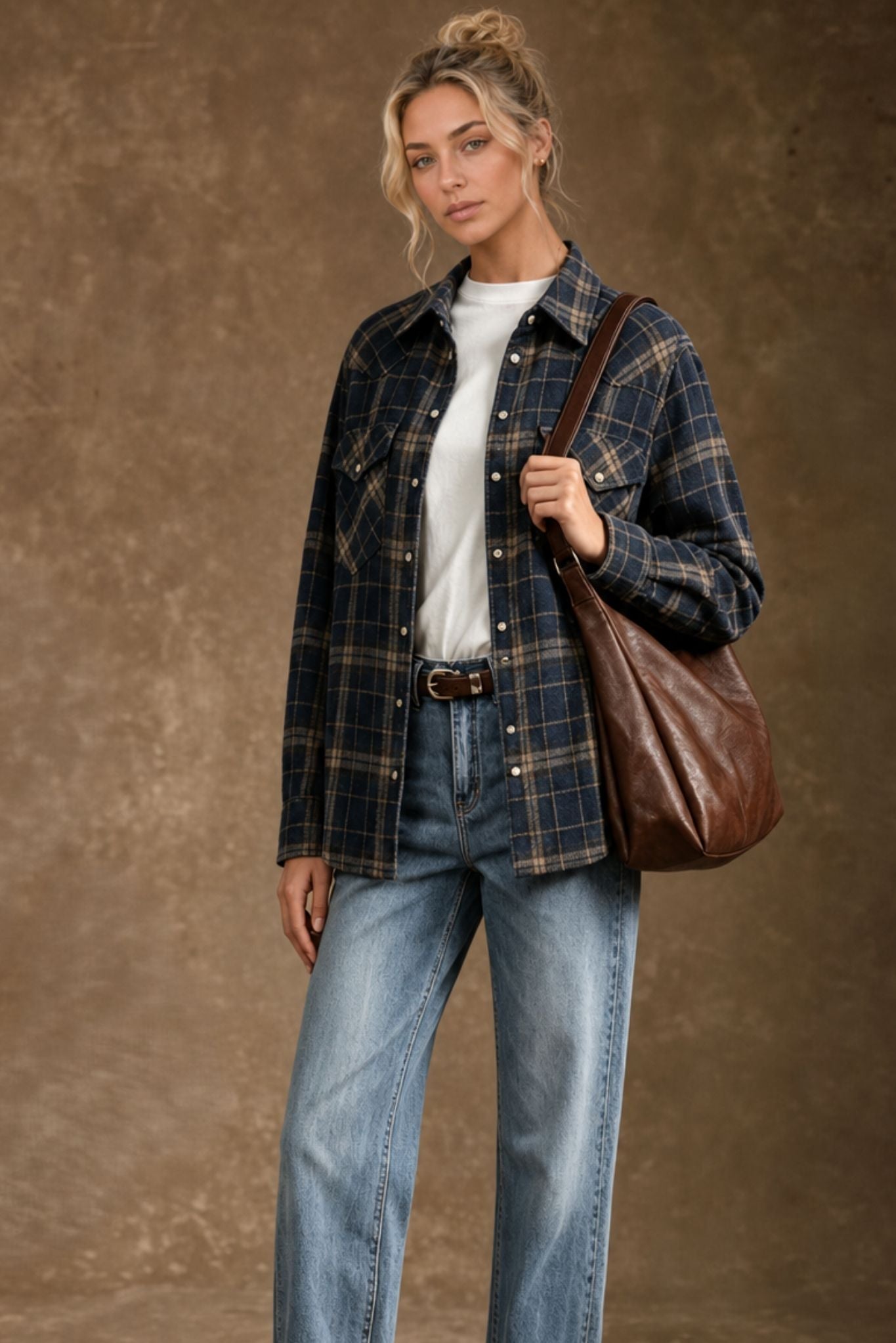 Selva Cotton Western Plaid Shirt