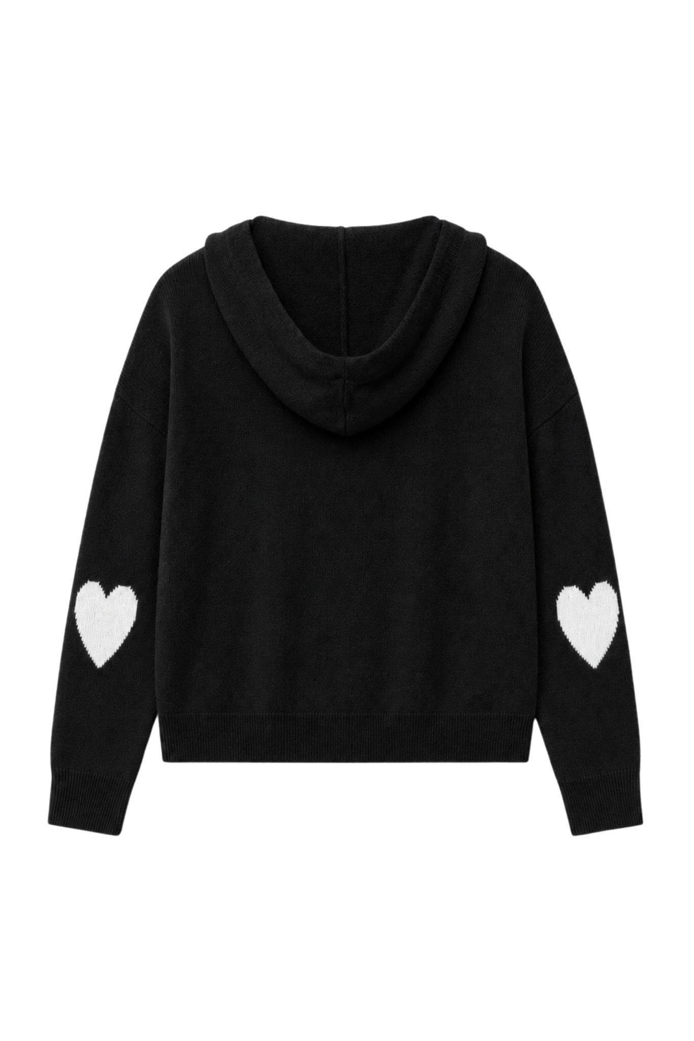 Reva Cashmere Contrast Heart Pullover Hoodie