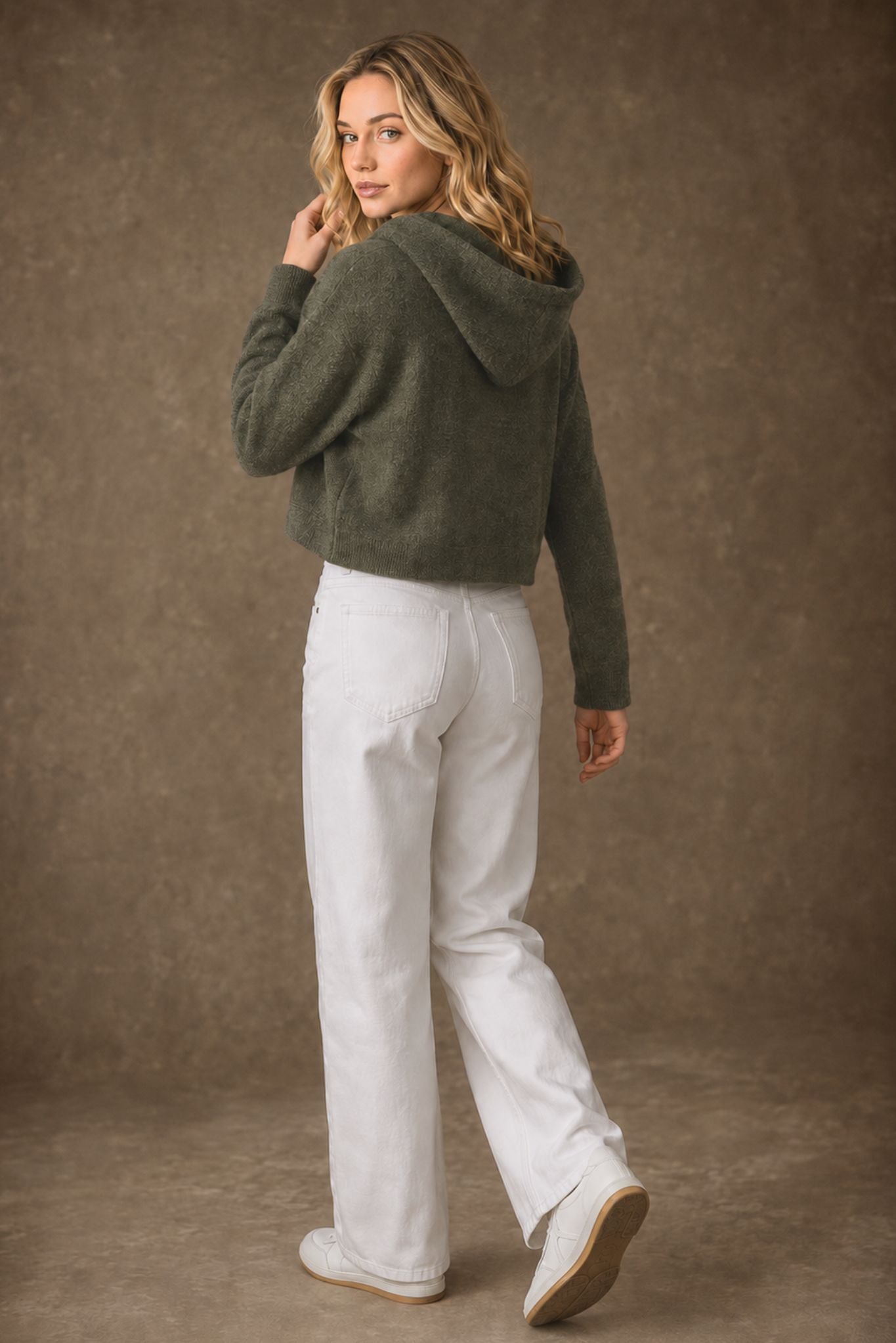 Rowe Cashmere Cropped Zip Hoodie