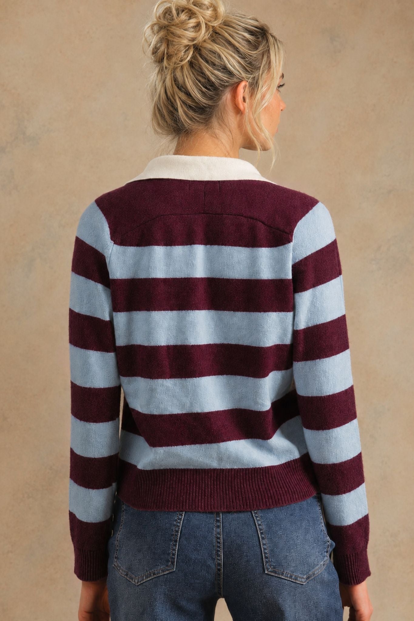 Maxine Cashmere Striped Polo