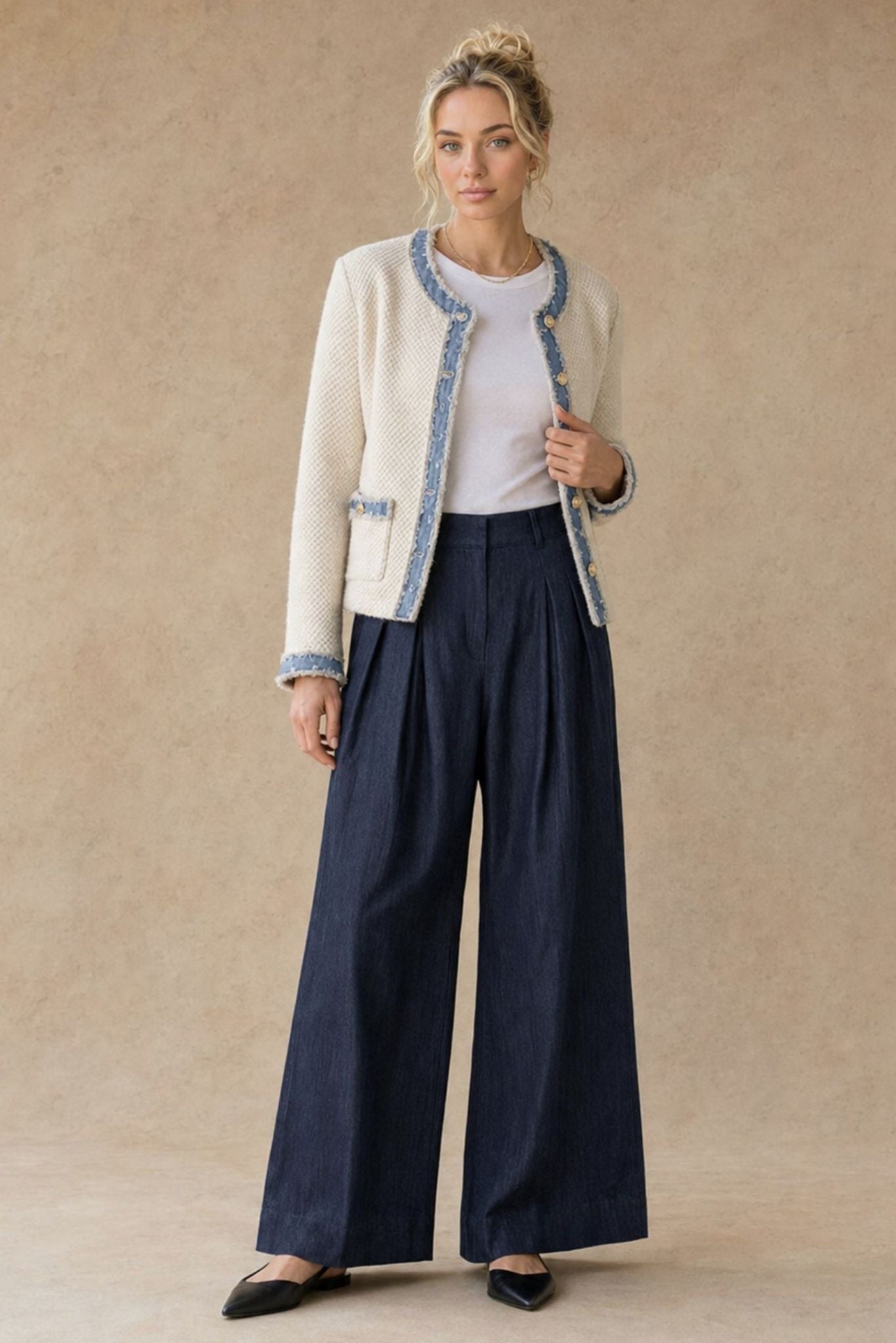 Louisa Hemp Cotton Pleated Wide Leg Pant