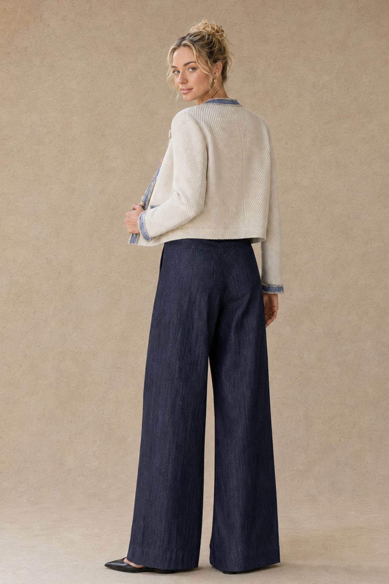 Louisa Hemp Cotton Pleated Wide Leg Pant