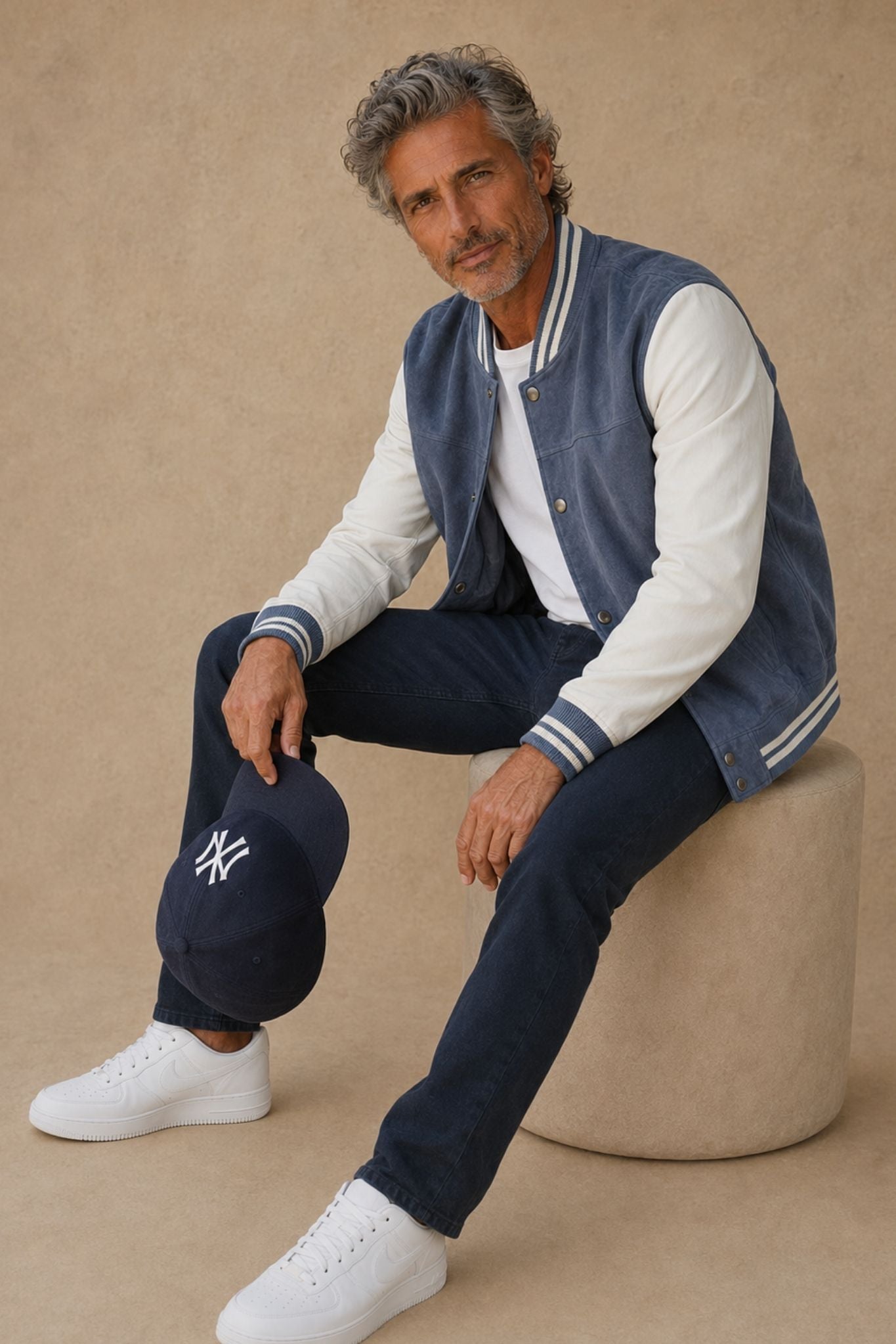 Carlo Men's Suede Varsity Bomber Jacket