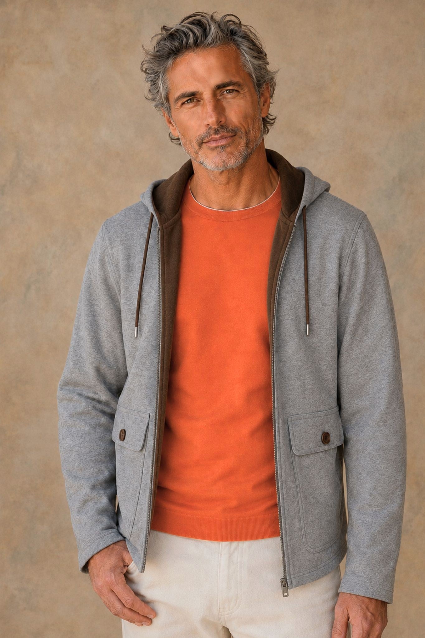 Motti Men's Reversible Suede/Wool Hoodie Jackiet