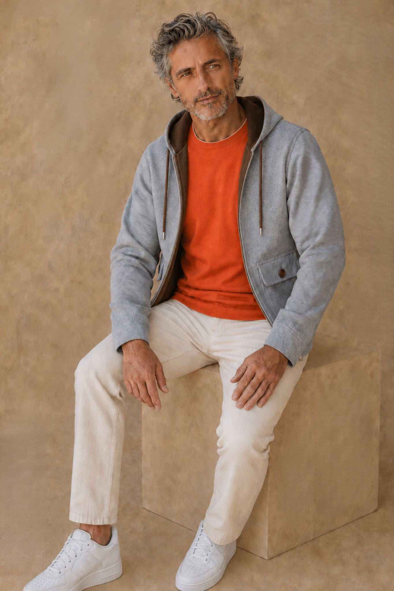 Motti Men's Reversible Suede/Wool Hoodie Jackiet