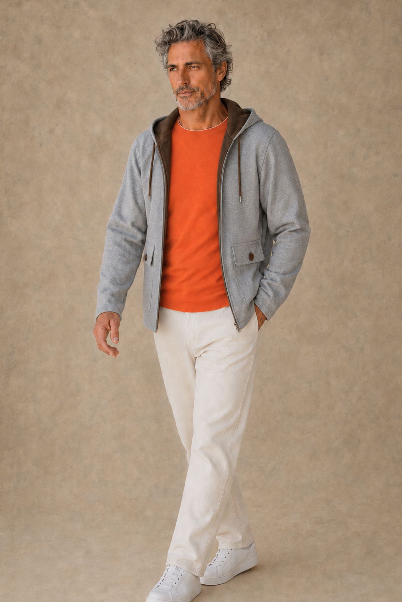 Motti Men's Reversible Suede/Wool Hoodie Jackiet