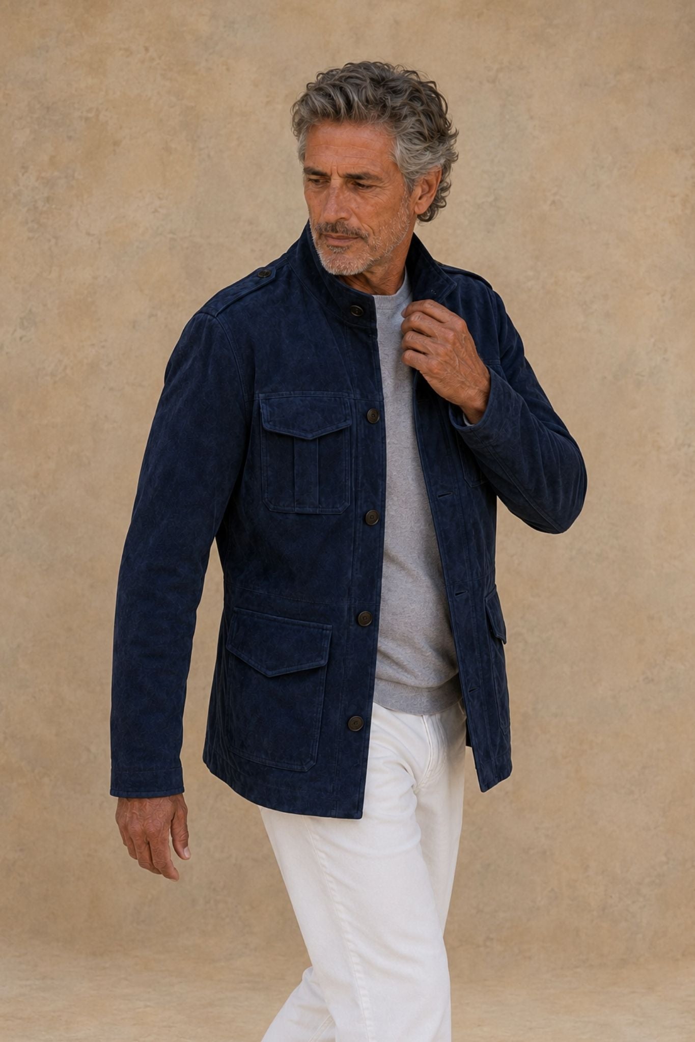 Roma Men's Suede Safari Jacket