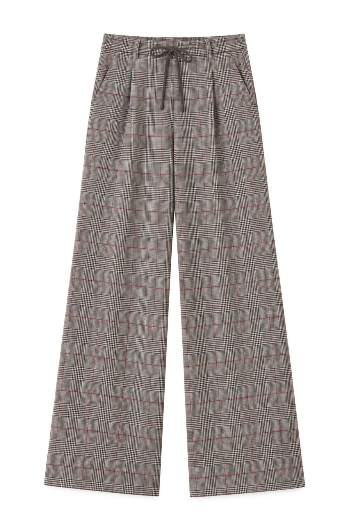 V-Alberta-12849 Vallorani Alberta Women's Wide Leg Plaid Pant