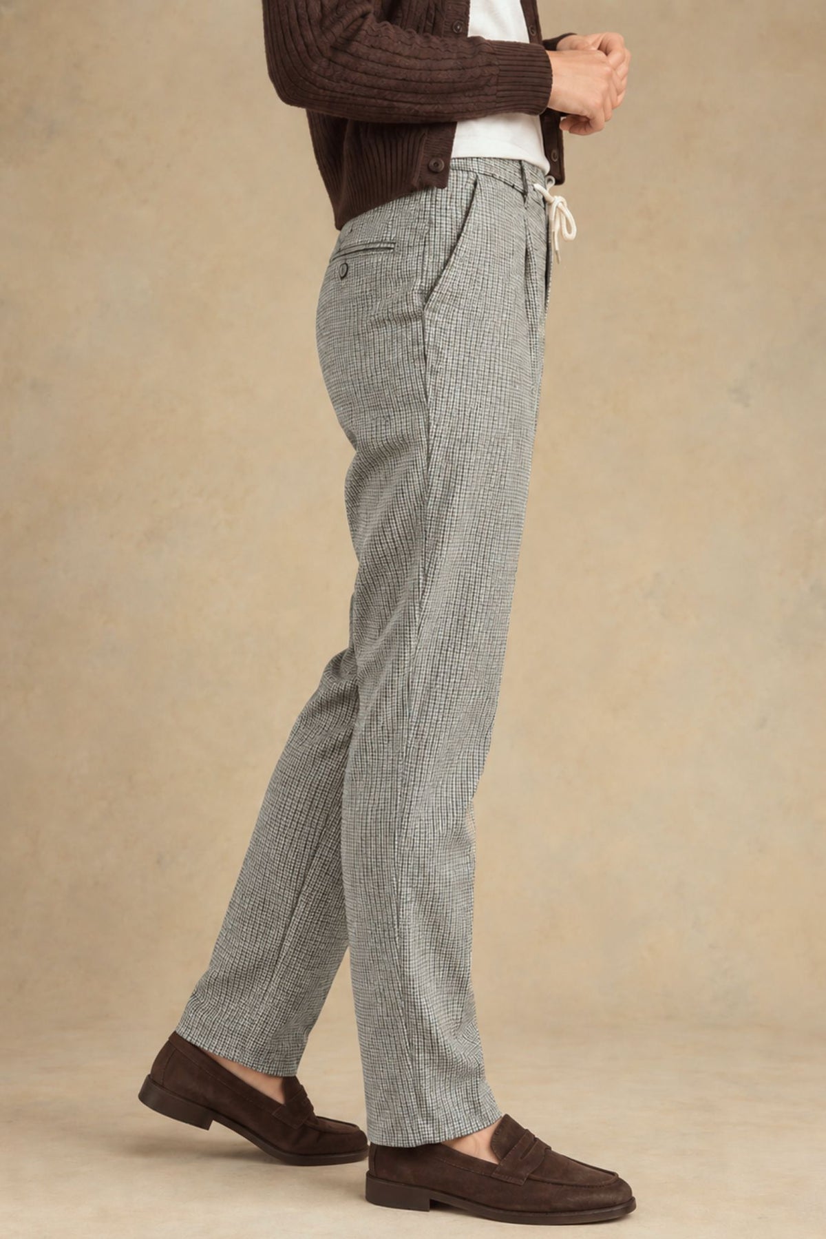 V-TIPI-12957 Vallorani Tipi Women's Tapered Plaid Pant