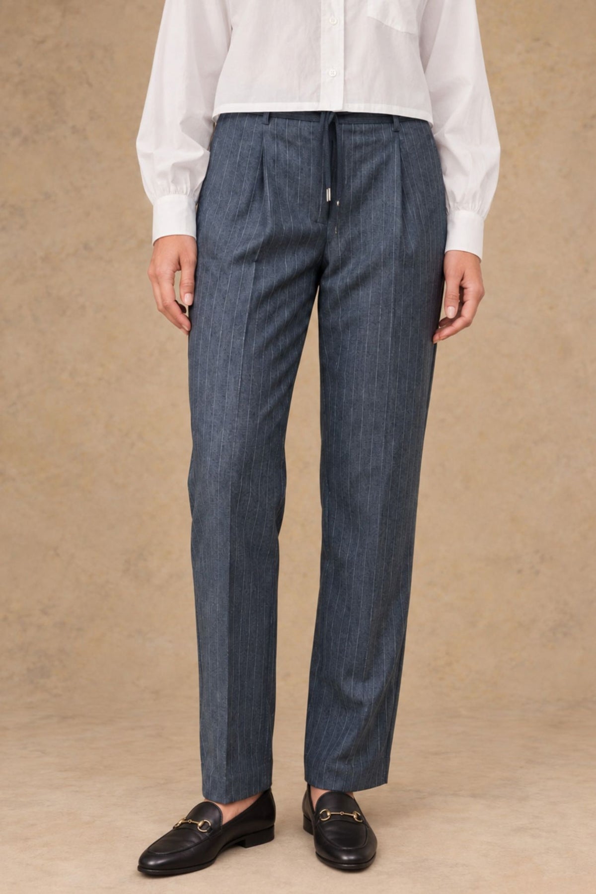 V-TIPI-12865 Vallorani Tipi Women's Tapered Pin Stripe Pant