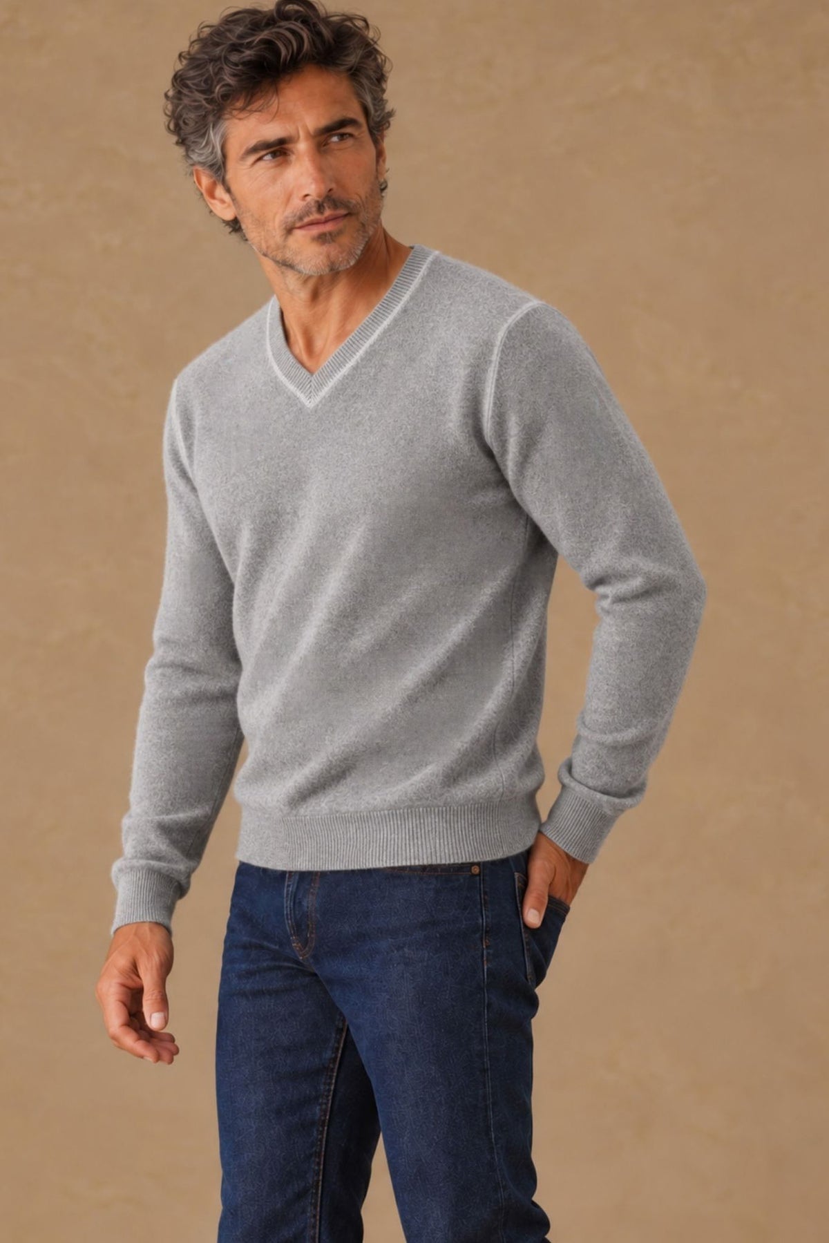 Rudolfo Men's Cashmere V Neck