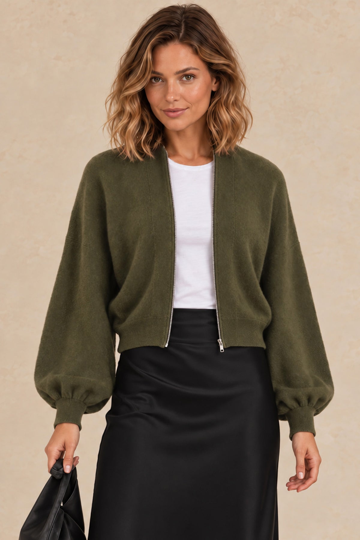 Gayle Cashmere Blend Zip Cardigan