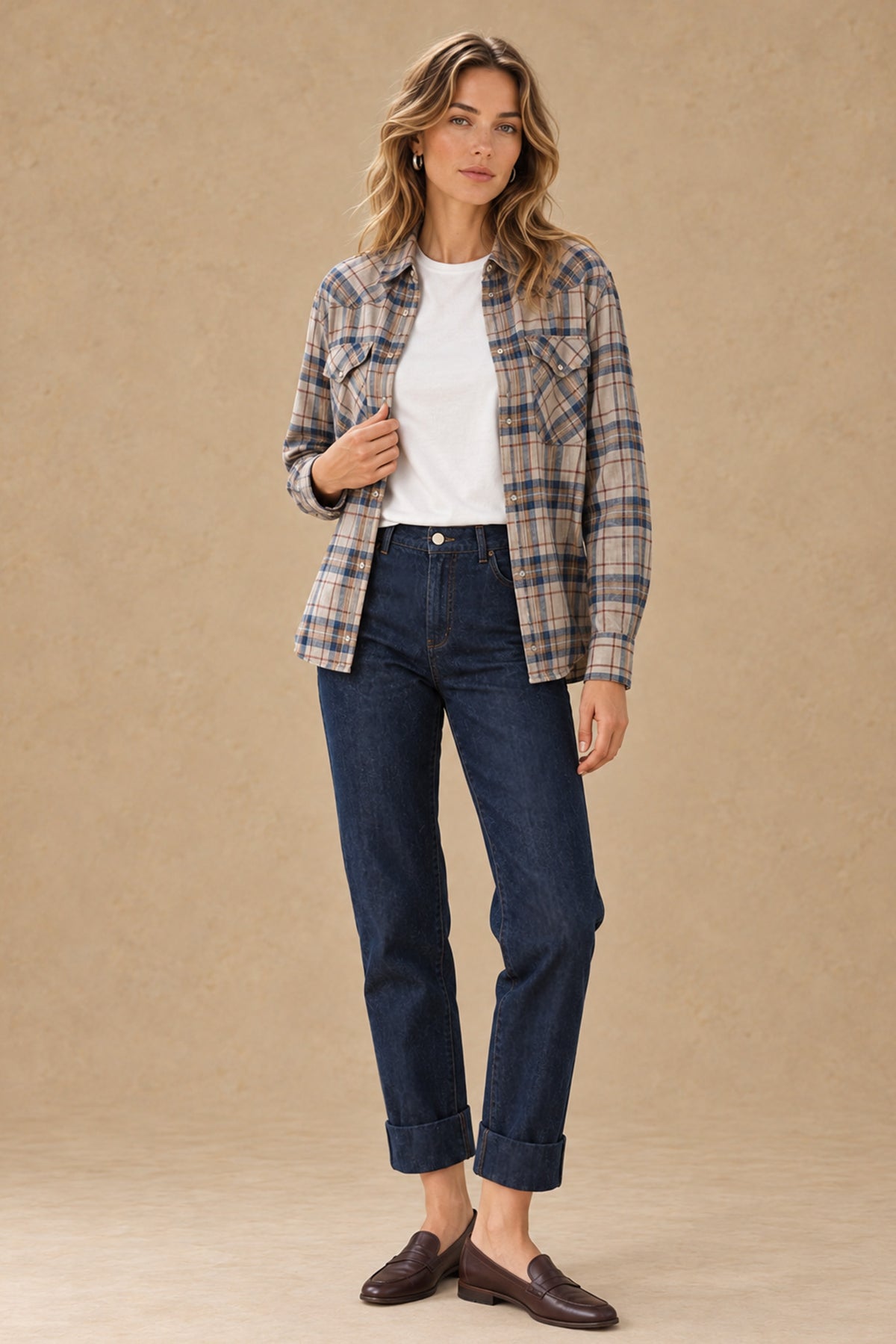 Jodi Cotton / Hemp Silk Cotton Tapered Cuffed Denim Pant