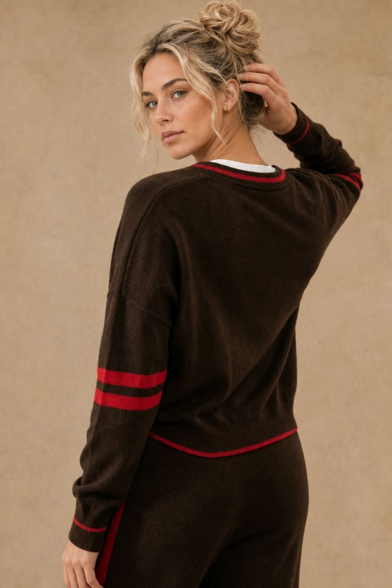 Ashley Cashmere Varsity V Neck