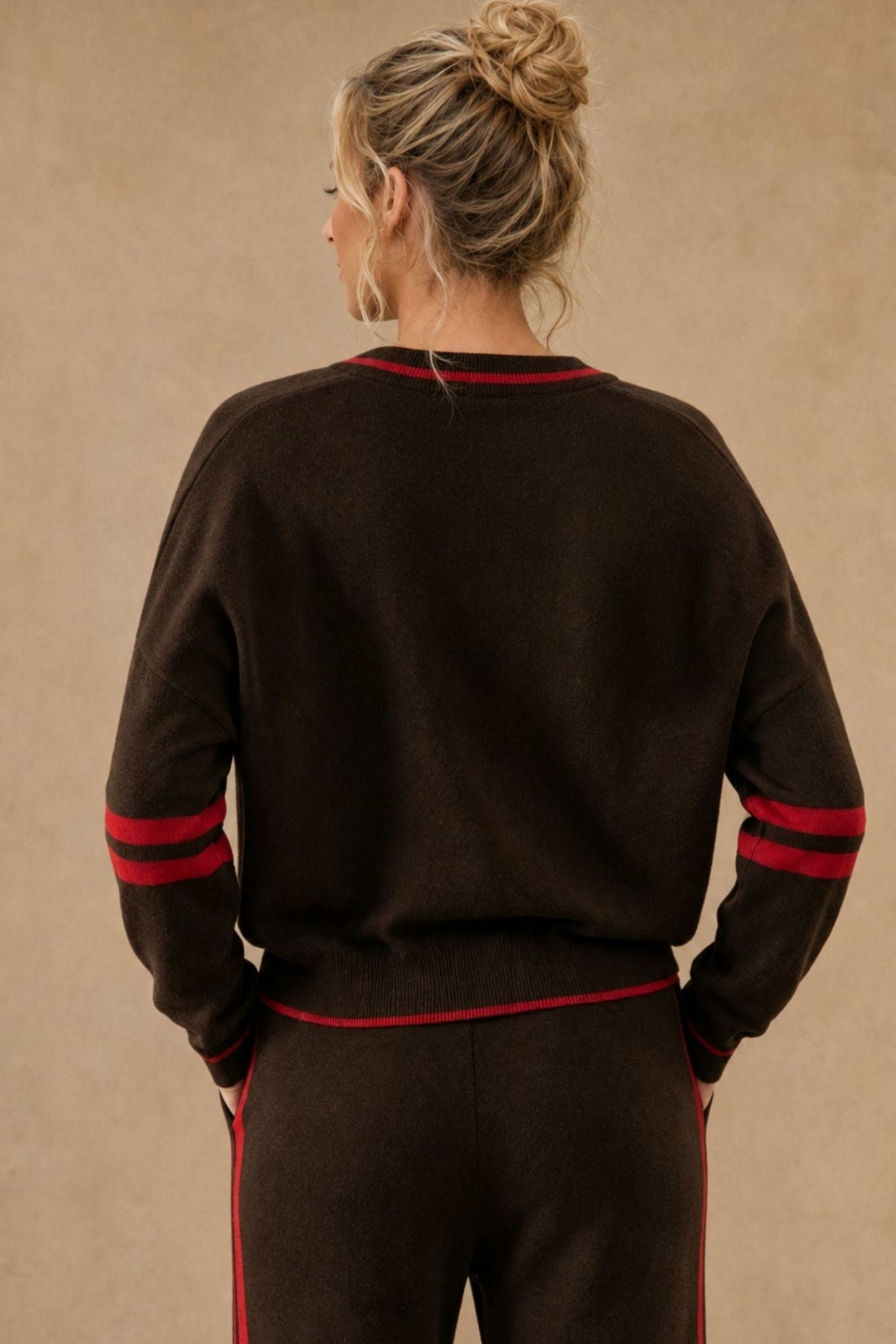 Ashley Cashmere Varsity V Neck