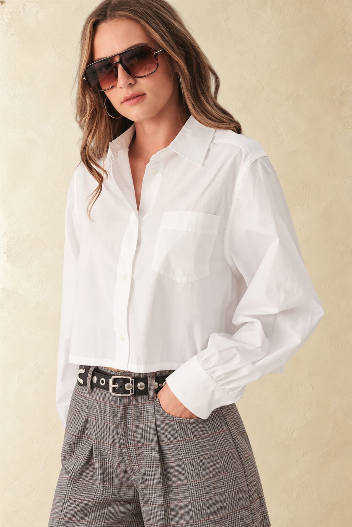 Ashlyn Cropped Boxy Cotton Shirt