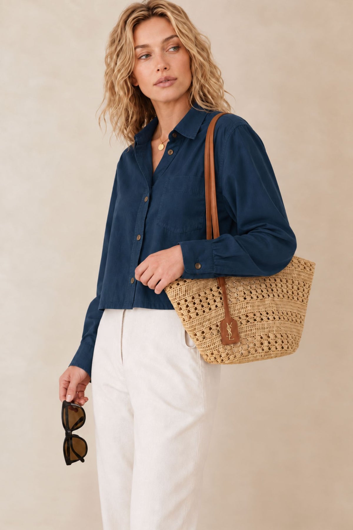 Ashlyn Cropped Boxy Cotton Shirt