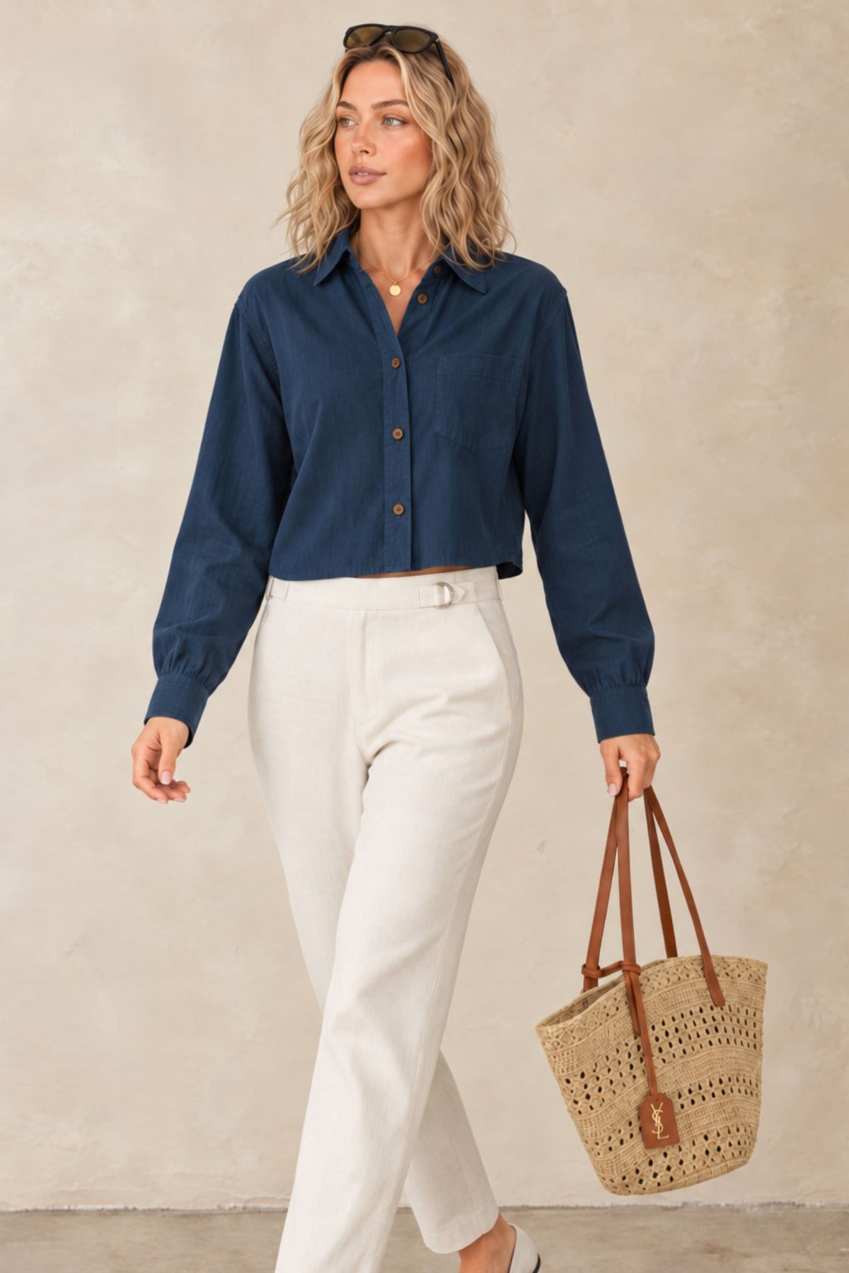 Ashlyn Cropped Boxy Cotton Shirt