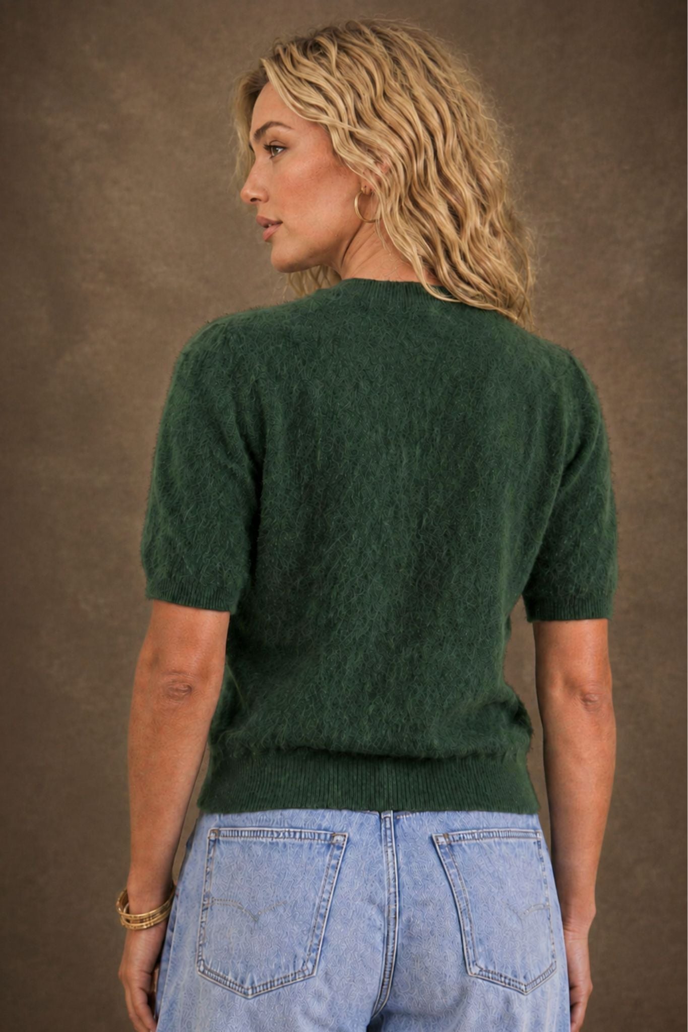 Bren Cashmere  Short Sleeve Crew
